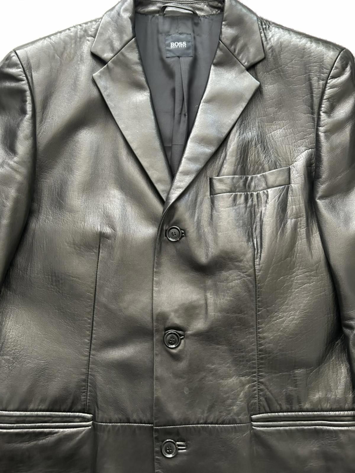 Hugo Boss Hugo Boss Black Lambskin Leather Blazer Jacket Size US L / EU 52-54 / 3 - 2 Thumbnail