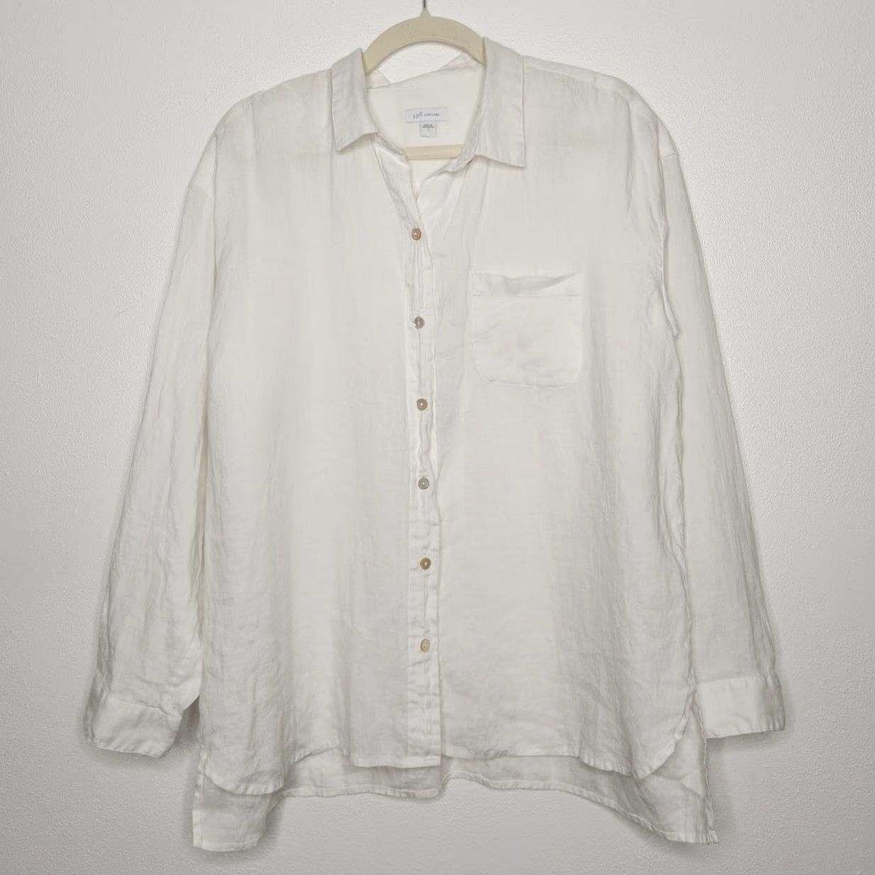J. Jill VINTAGE J. Jill Button-Up Shirt White L Women Beach Coastal Minimal Luxury Size L / US 10 / IT 46 - 2 Thumbnail