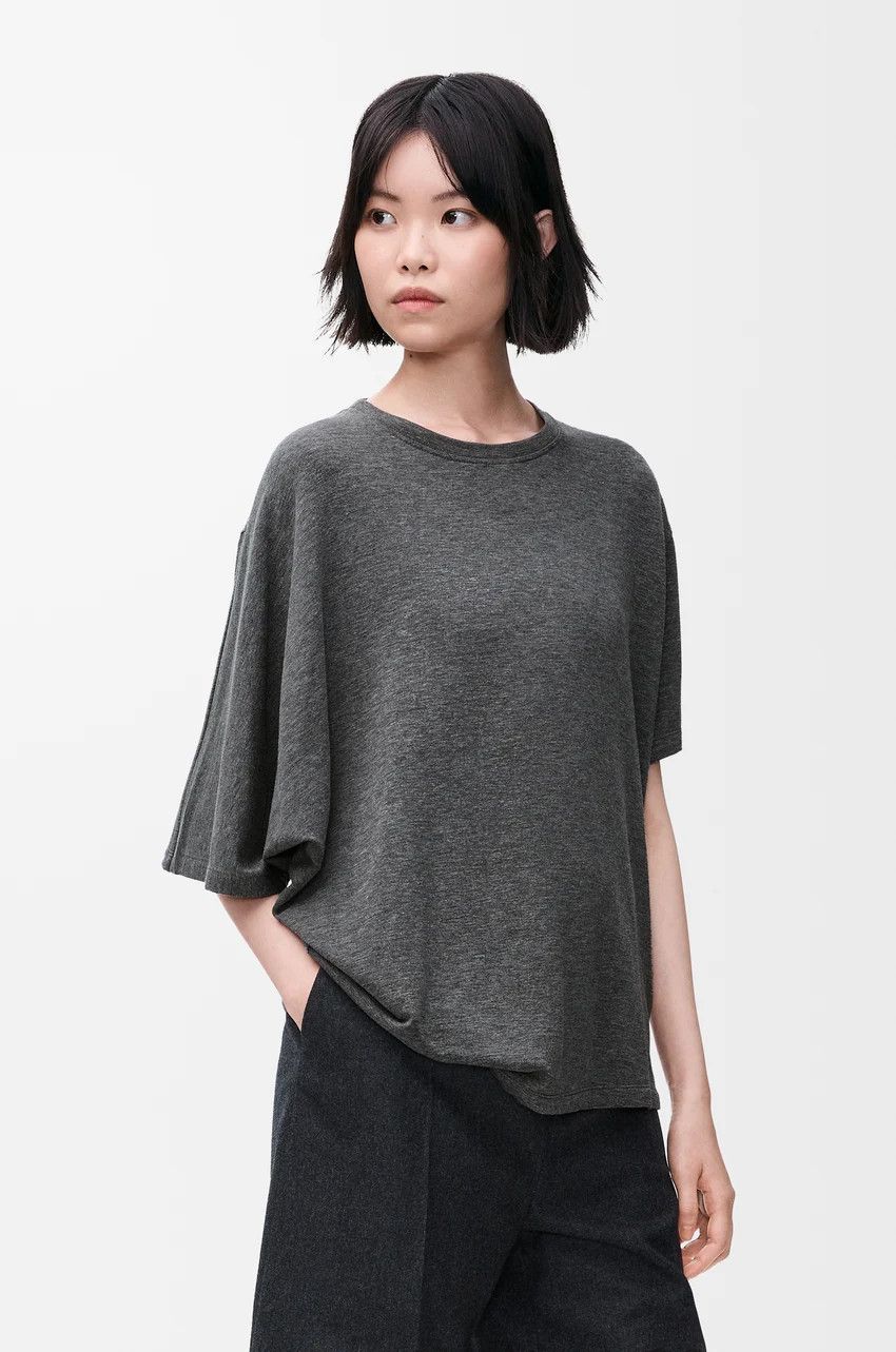 Loewe o1loc1c0525 Draped T-Shirt In Viscose in Grey Size M / US 6-8 / IT 42-44 - 3 Thumbnail