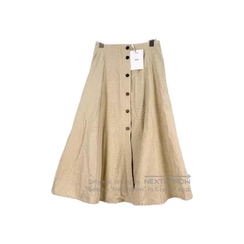 Dior Dior Beige destructive style denim cotton skirt Size 24" / US 00 / IT 34 - 1 Thumbnail
