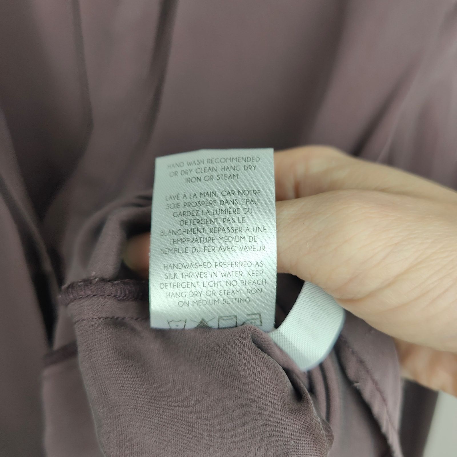 Other Nouvelle Silk95Five Stretch Silk Top Womens XS Purple Size XS / US 0-2 / IT 36-38 - 9 Thumbnail