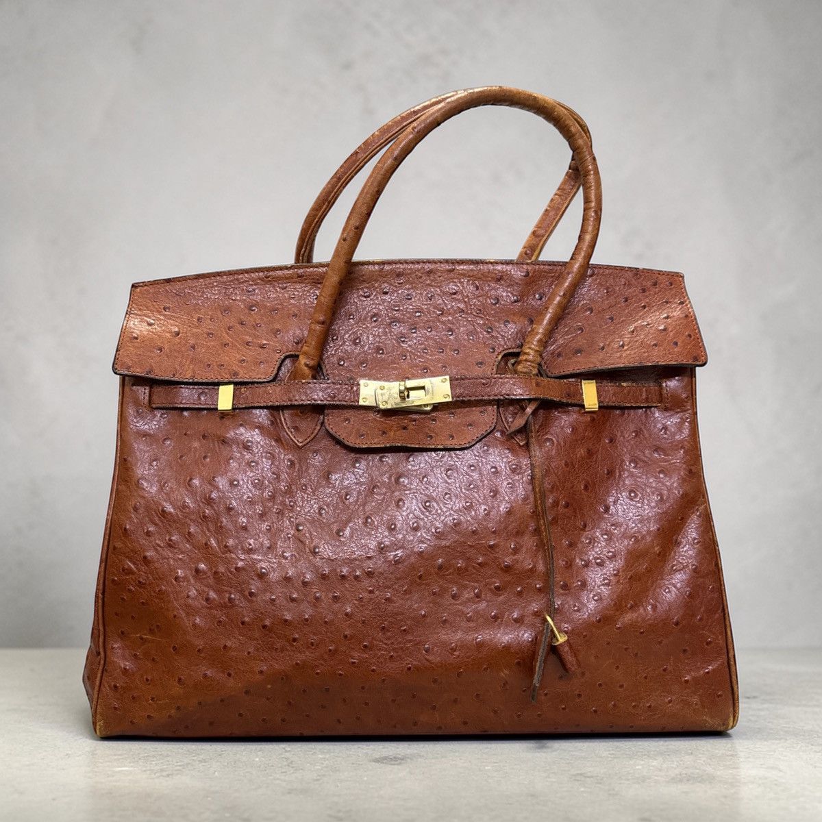 Handmade VINTAGE NAPLA MODE ET JACOMO OSTRICH LEATHER BAG Size ONE SIZE - 1 Thumbnail