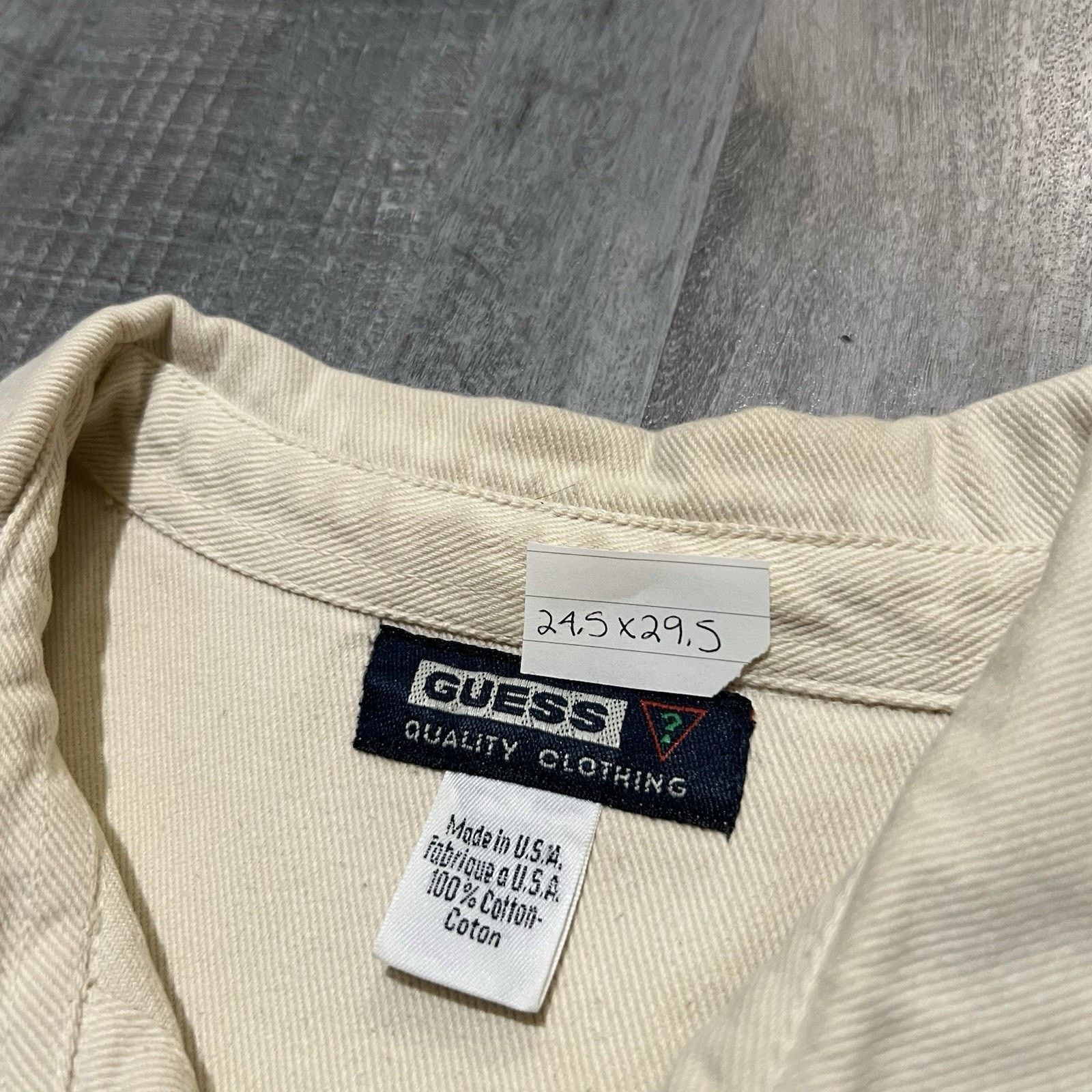 Guess Vintage GUESS Beige Cotton Twill Weave Button Work Shacket Size US XL / EU 56 / 4 - 4 Thumbnail