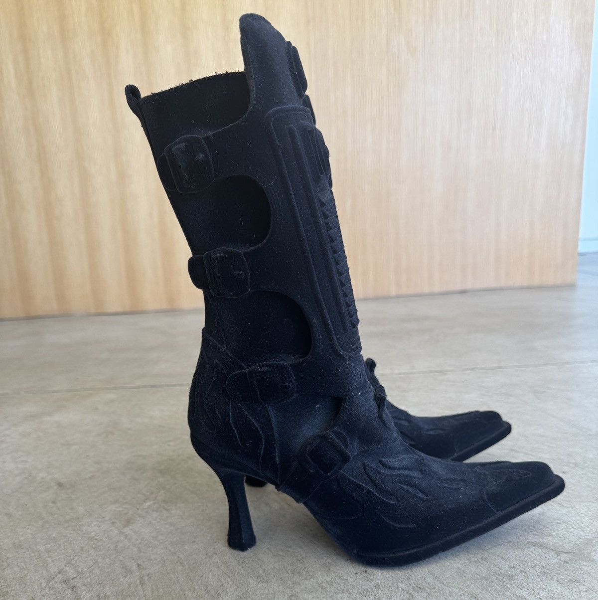 New Rock × Vetements Vetements New Rock Velvet Biker Boot Size US 8 / IT 38 - 2 Thumbnail