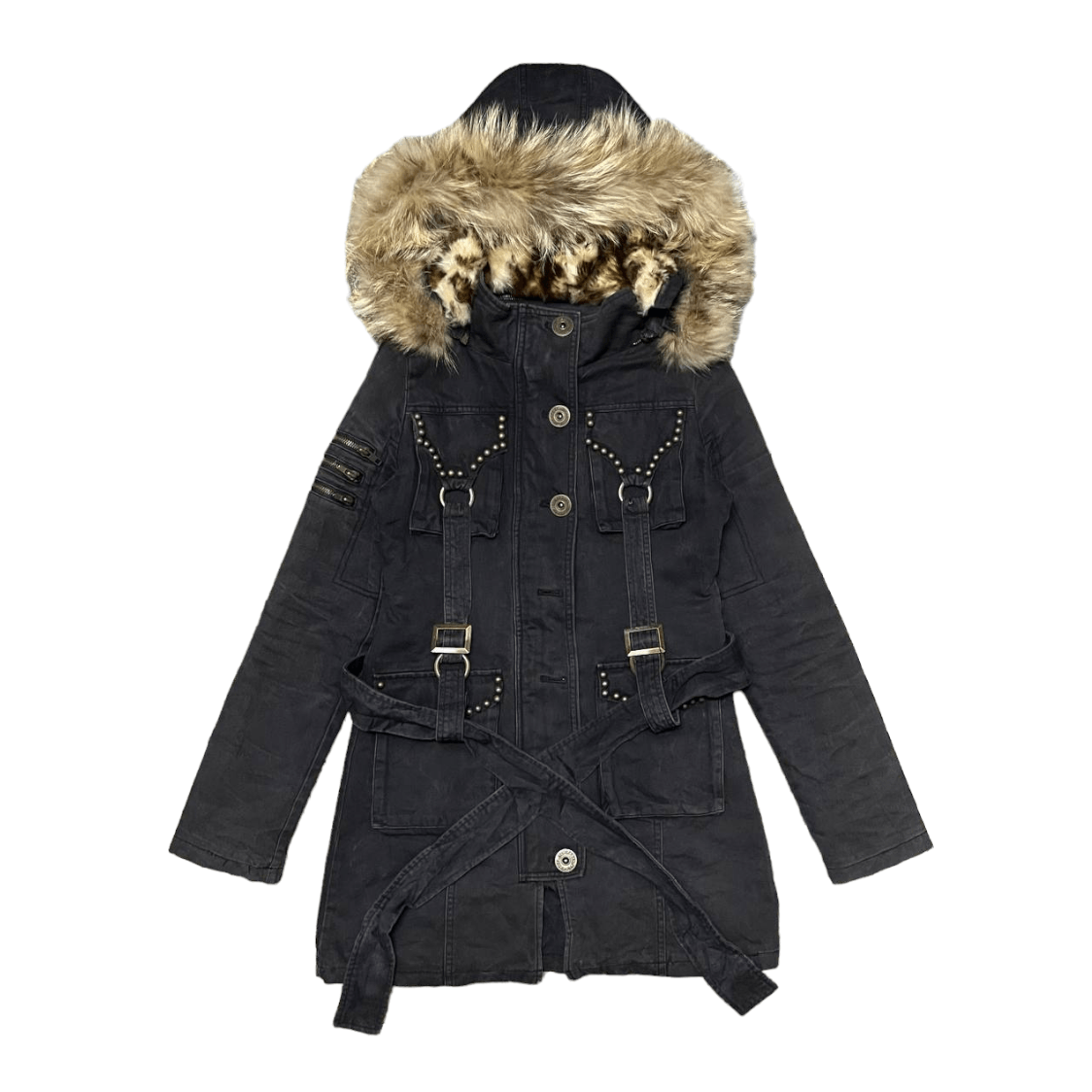 If Six Was Nine × Le Grande Bleu (L.G.B.) Vintage D.I.A Fur Racoon Parka Jacket Detachable Hood Size S / US 4 / IT 40 - 1 Thumbnail