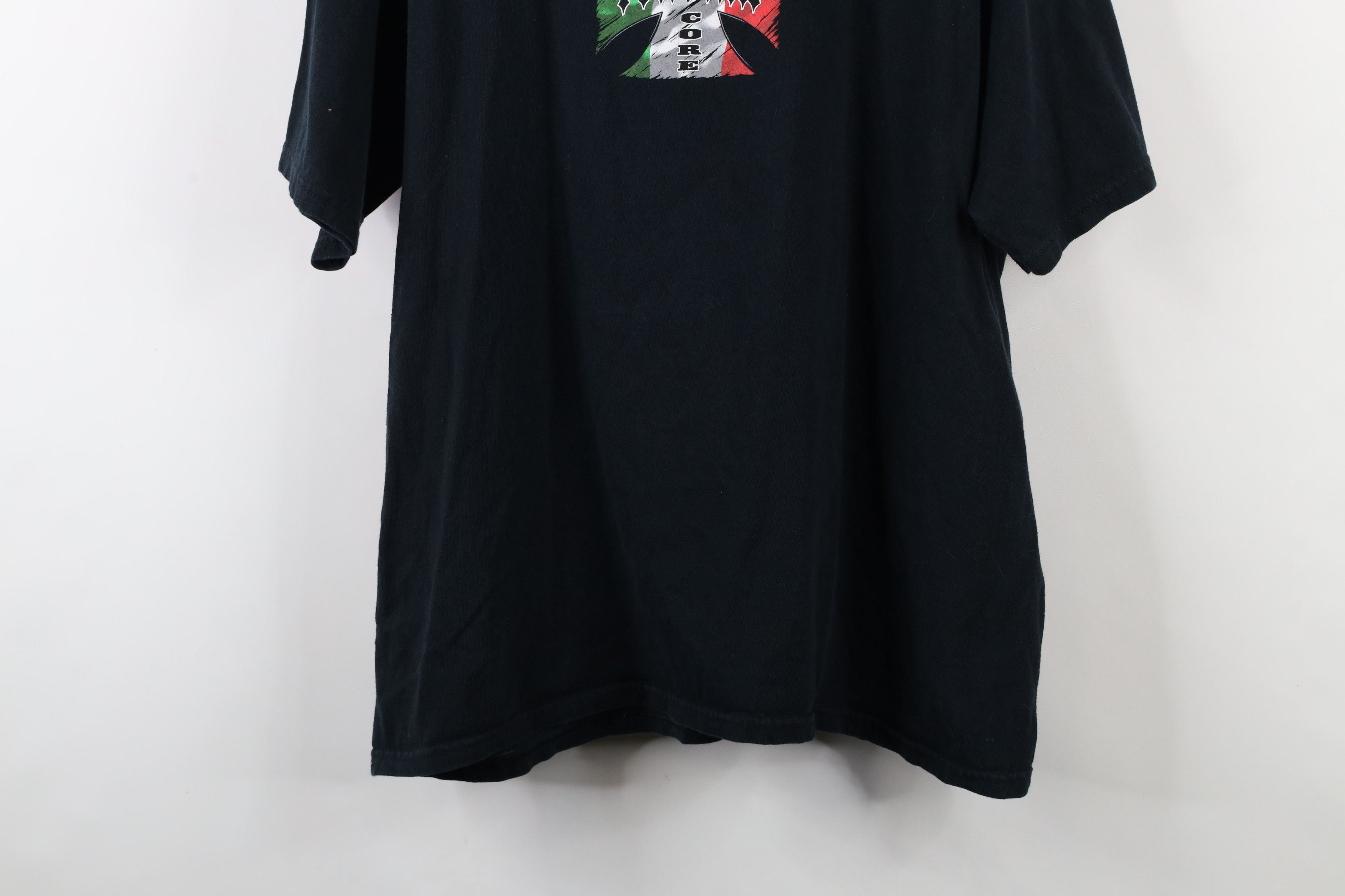 Vintage Vintage 90s Streetwear Cross Italian Hard Core T-Shirt Black Size US XL / EU 56 / 4 - 3 Thumbnail