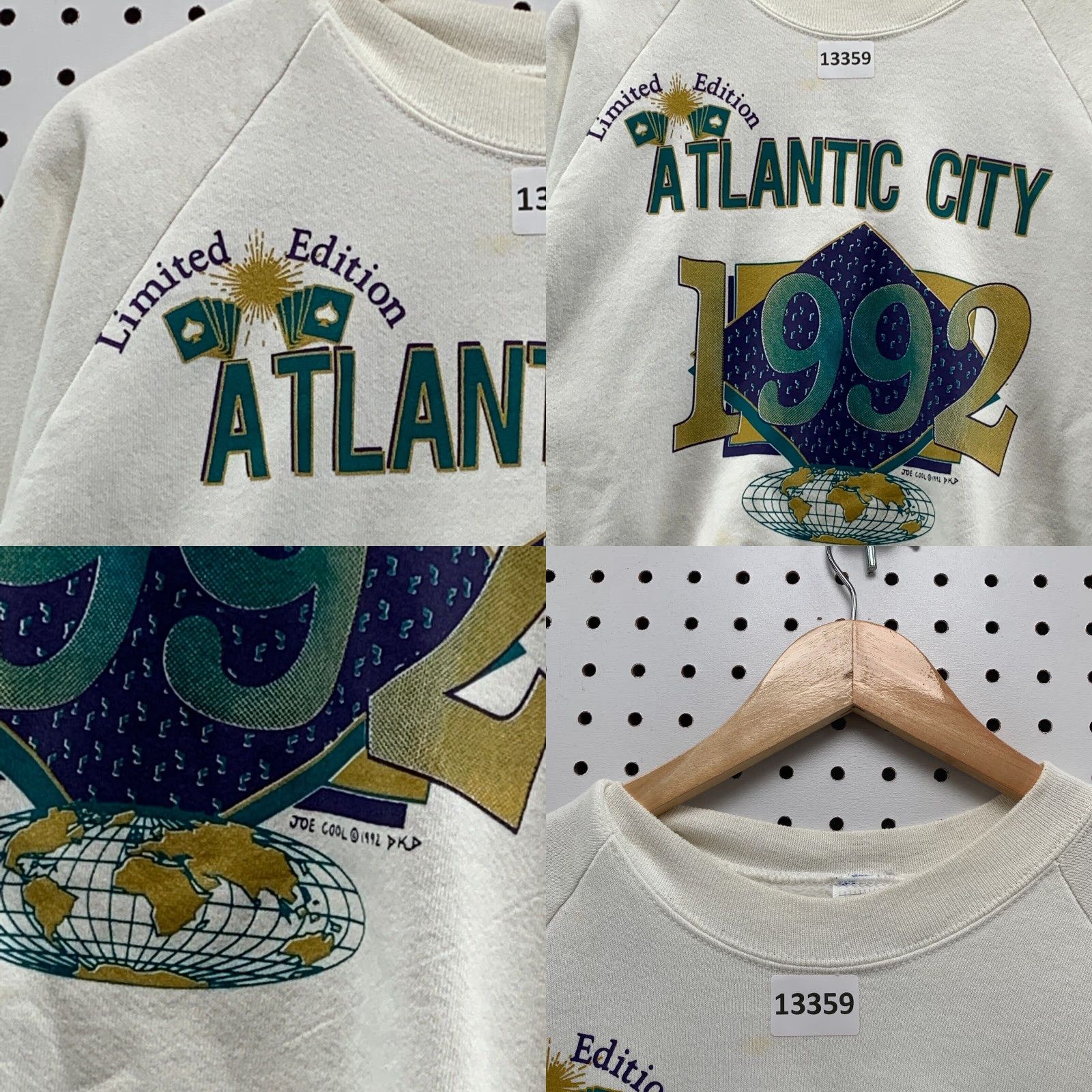 Jerzees Vintage Atlantic City Limited Edition 1992 White Crewneck Sweater XL Men Pullover 90s Decorated Jerseyized Jersey Jerzees Size US XL / EU 56 / 4 - 8 Thumbnail