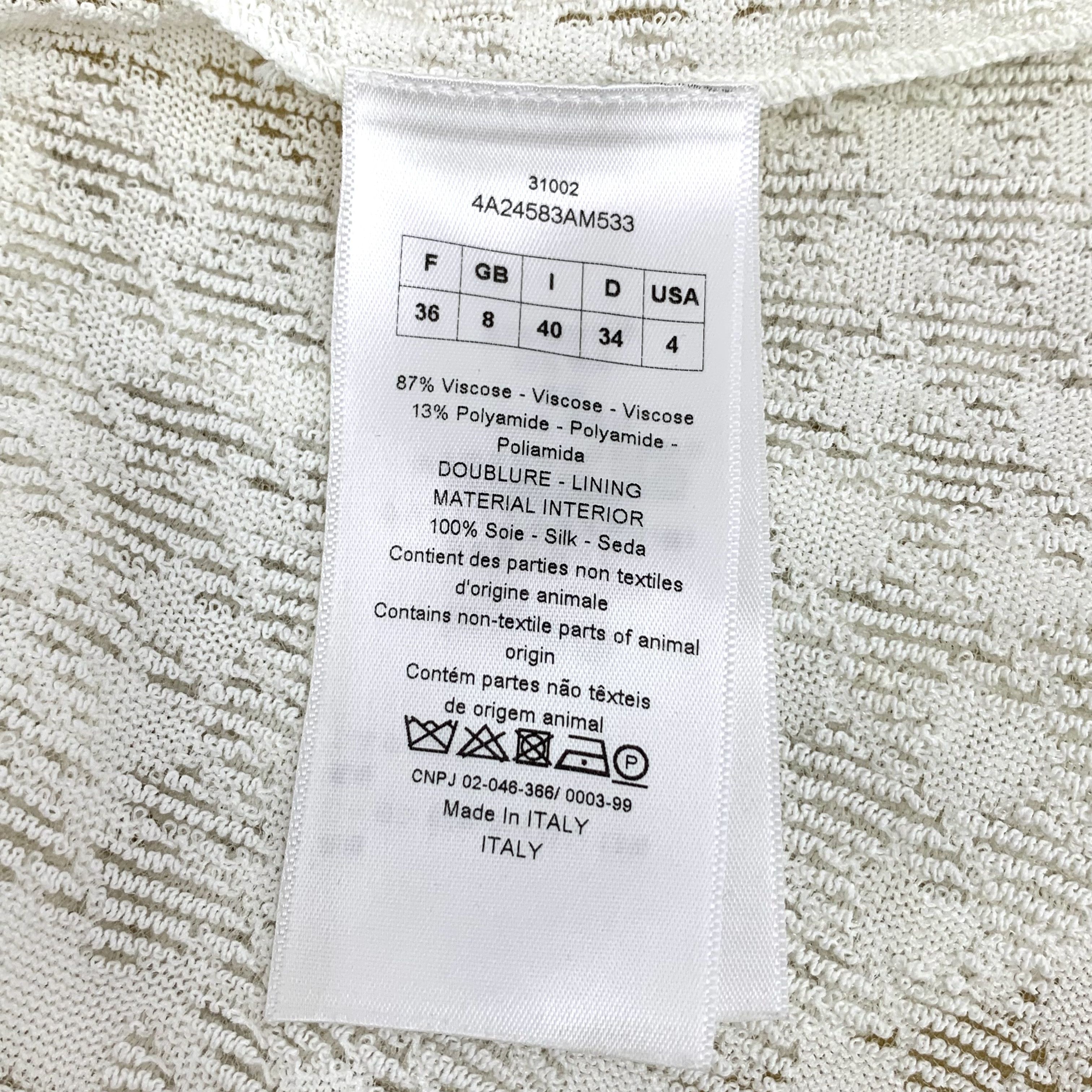 Dior Dior Houndstooth Knit Top White (Size XS) Size XS / US 0-2 / IT 36-38 - 6 Thumbnail
