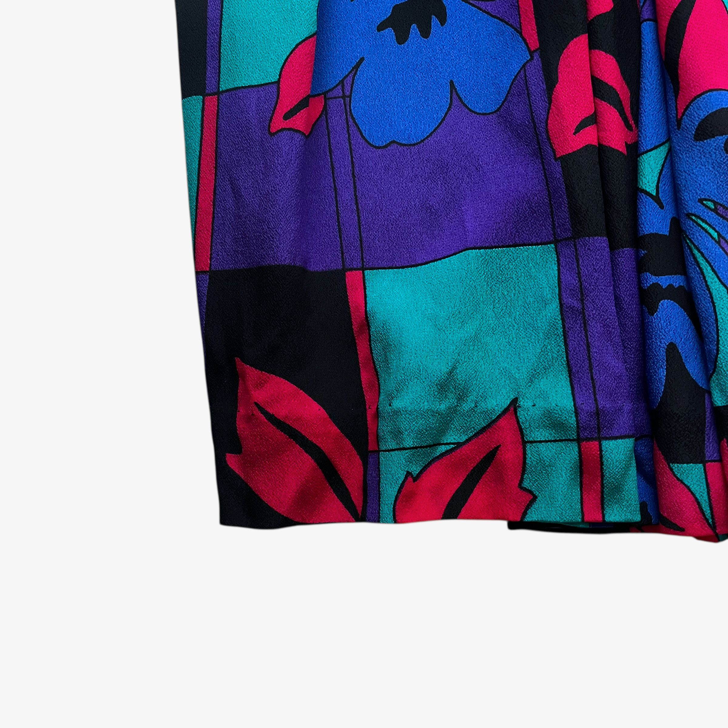 Dior Vintage 80s Women's Christian Dior Abstract Floral Skirt Size 28" / US 6 / IT 42 - 5 Thumbnail