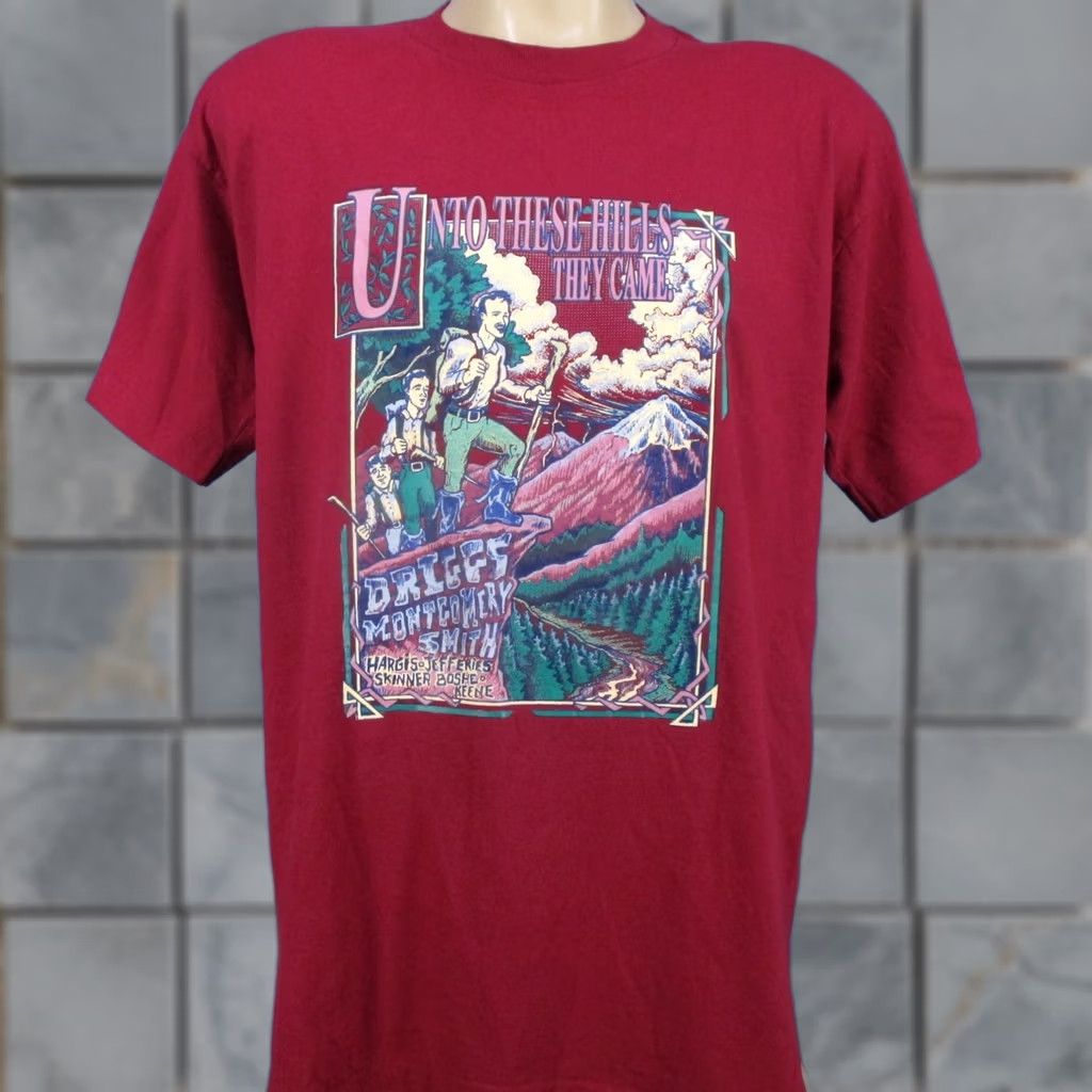 Vintage VINTAGE UNTO THESE HILLS T-Shirt OUTDOOR DRAMA LARGE 1980s 90s Red Mens Short Sleeve Crew Neck Cotton/Poly Blend Cartoon Theater Size US L / EU 52-54 / 3 - 1 Thumbnail