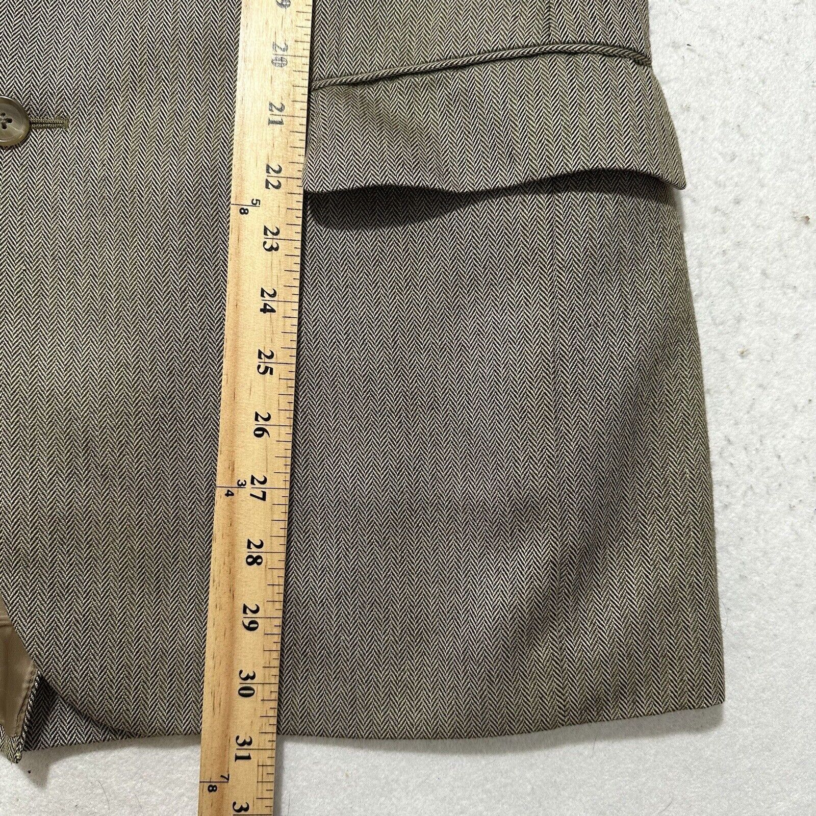 Jos. A. Bank Jos. A. Bank 42R Silk Camel Hair Herringbone Suit Jacket Size 42R - 11 Thumbnail
