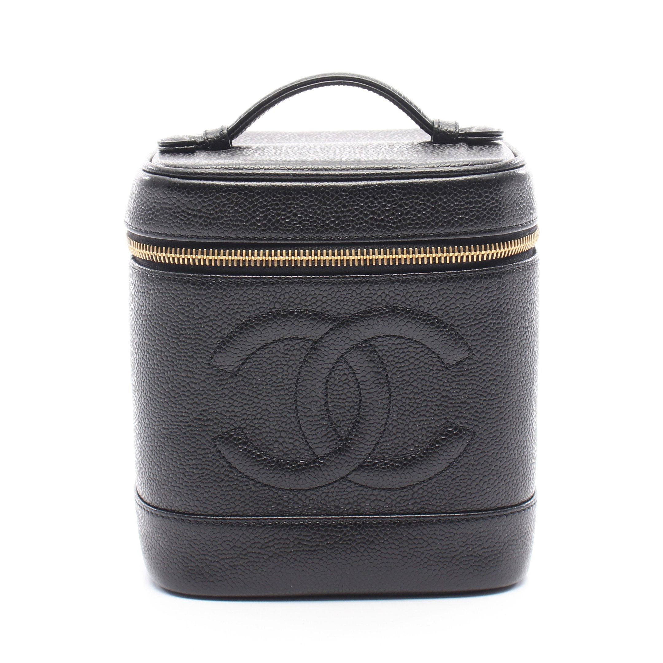 Chanel Chanel Coco Mark Handbag Vanity Bag Caviar Skin Black Gold Hardware Size ONE SIZE - 1 Thumbnail