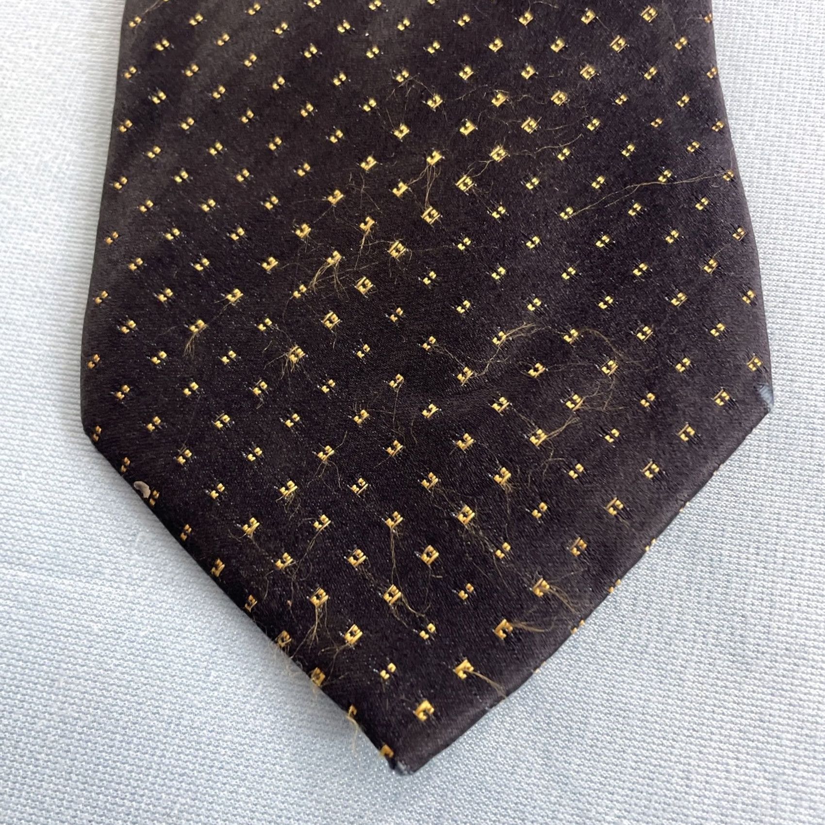 Canali VINTAGE Canali Designer Italy Luxury Silk Necktie Black Yellow Dot Read Mens Tie 57-60 Classic Silk Fade Old Money Size ONE SIZE - 2 Thumbnail