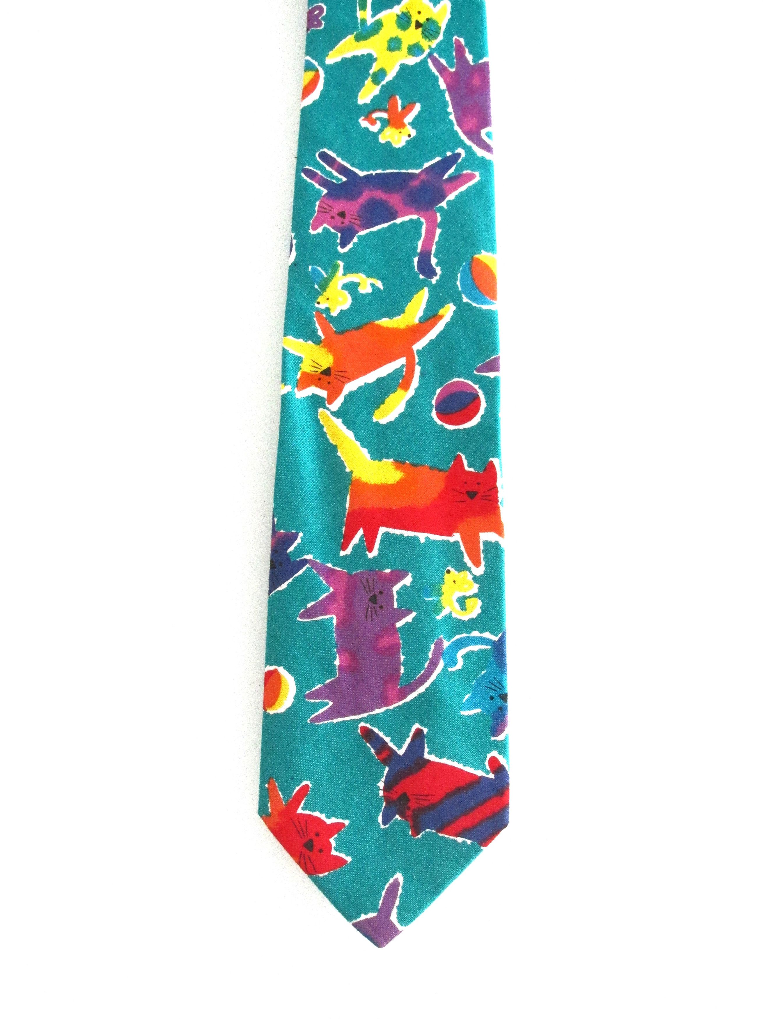 Lands' End Lands' End Men's "Cat" Cotton Tie Size ONE SIZE - 2 Thumbnail