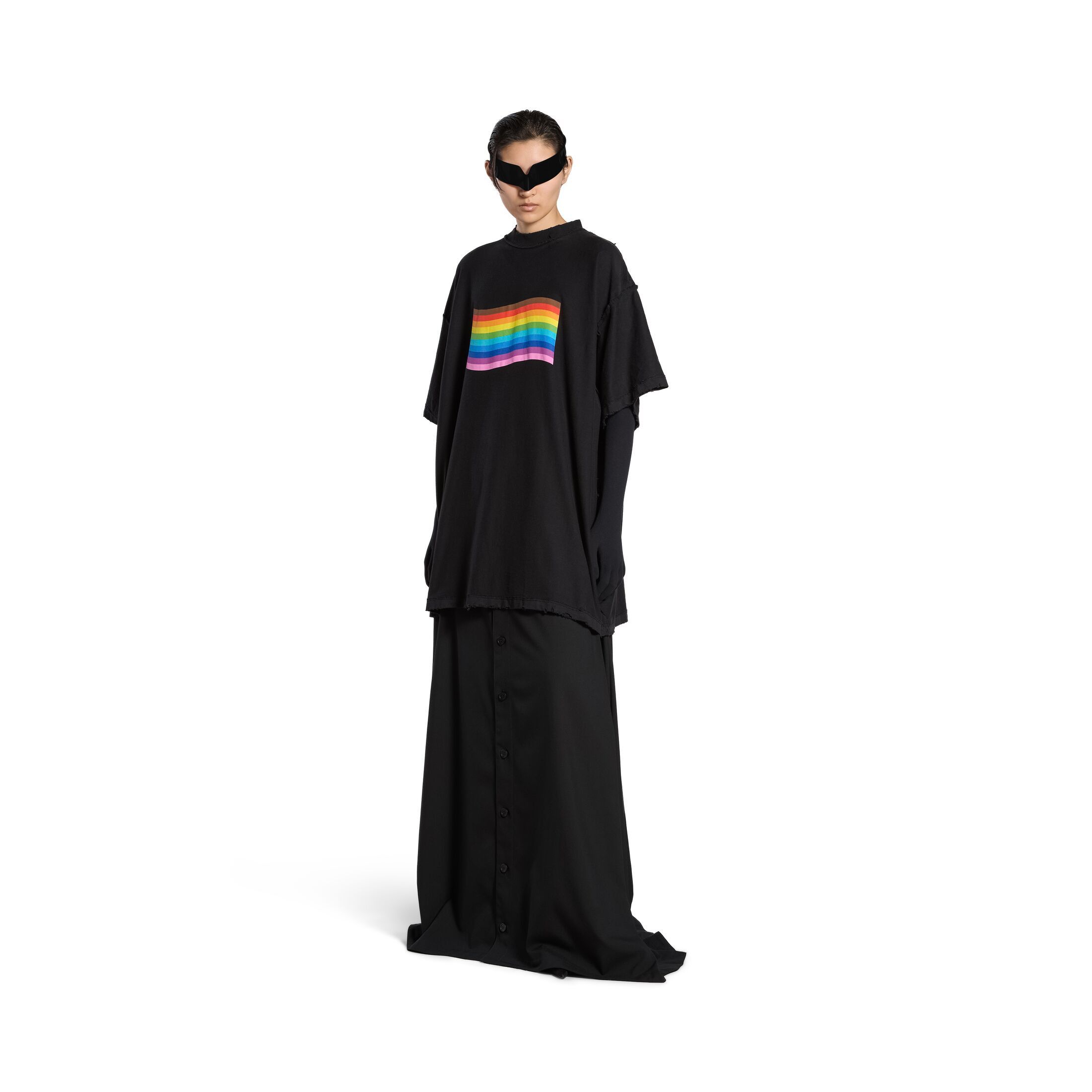 o1bcso1str0625 Rainbow Flag Inside-Out T-Shirt Oversized