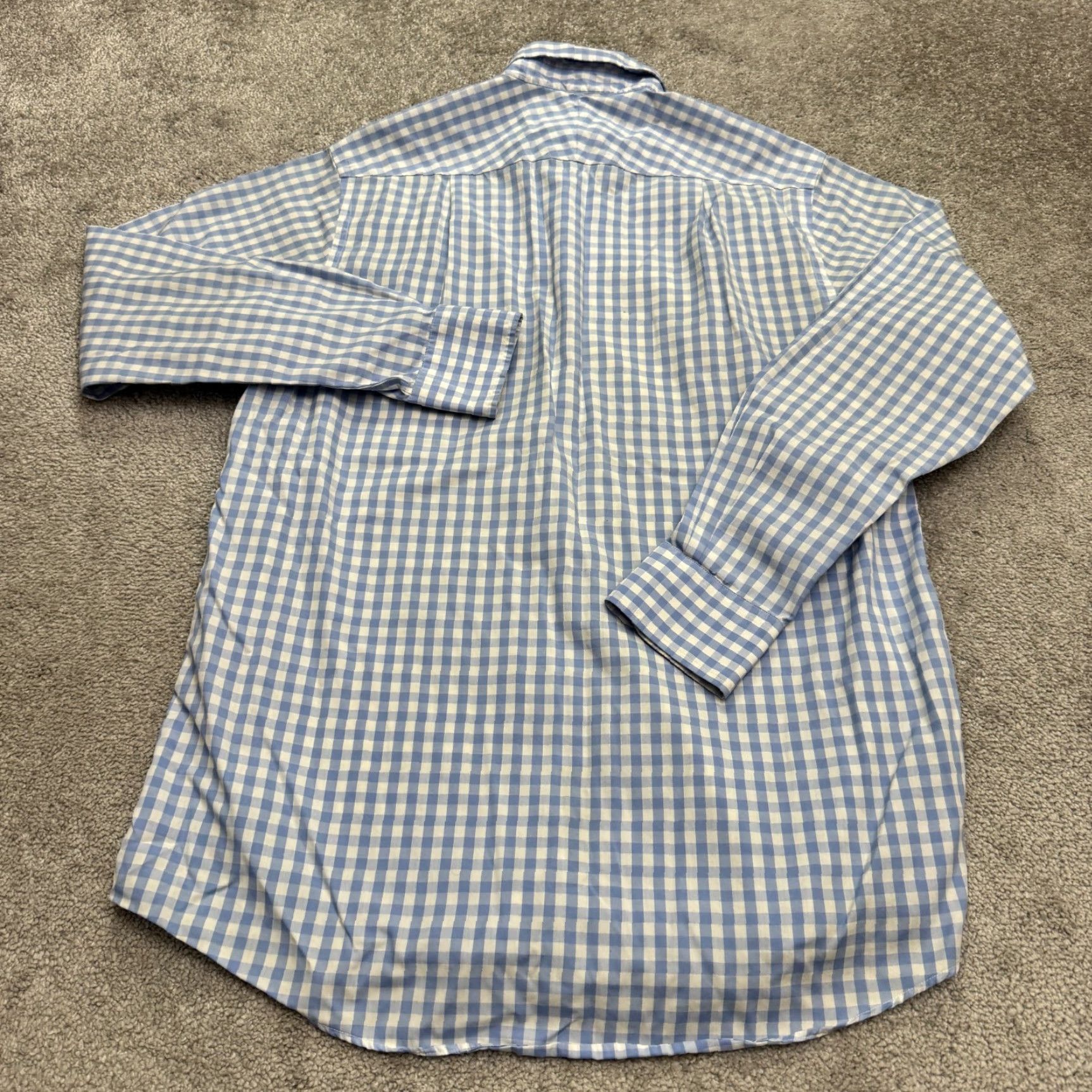 Charles Tyrwhitt Charles Tyrwhitt Dress Shirt Men Adult Medium Blue Check Cotton Button-Down Regular Slim Mens Size 40R - 2 Thumbnail