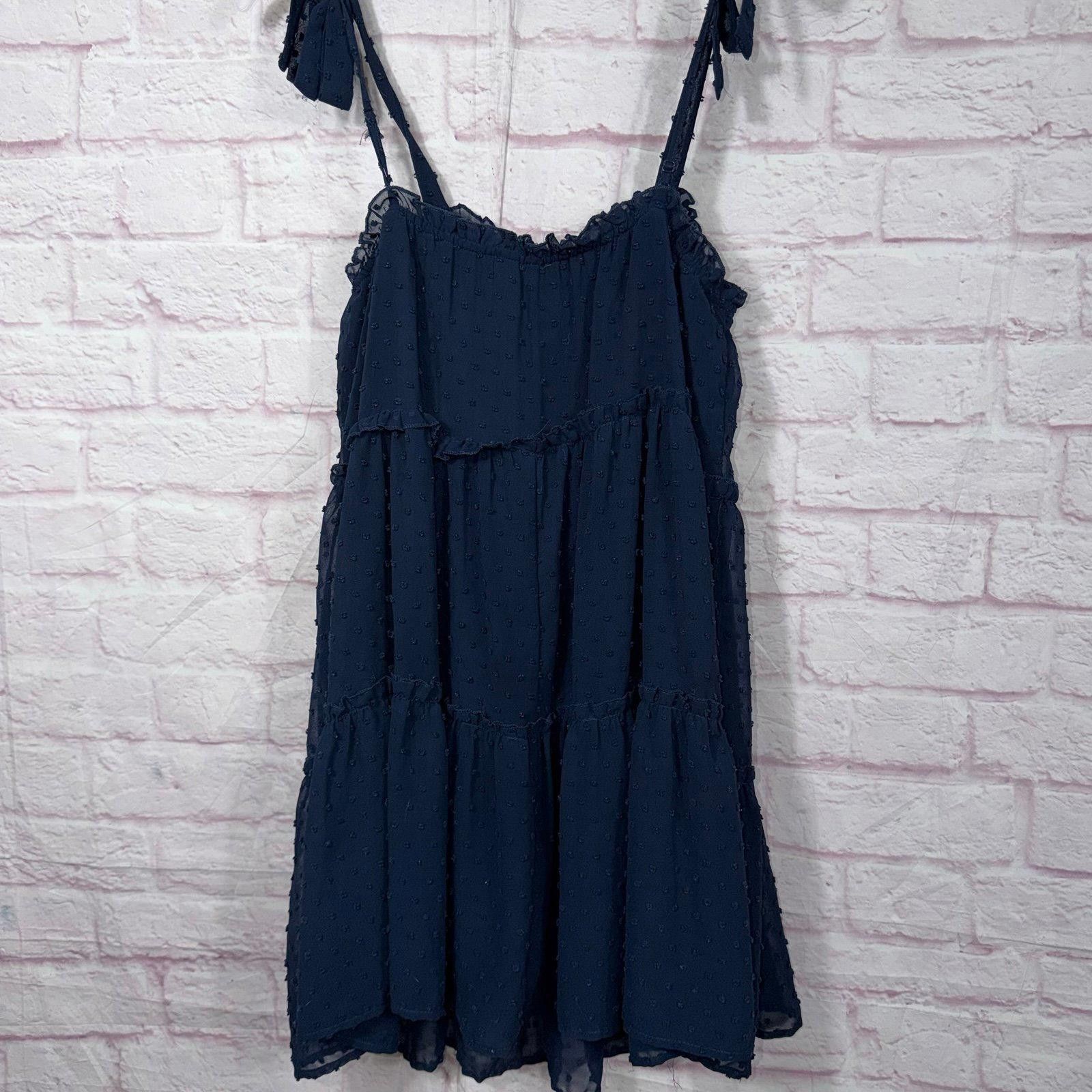 Other Trixxi Women's Navy Blue Sleeveless Tiered Dress - Size L Size L / US 10 / IT 46 - 7 Thumbnail