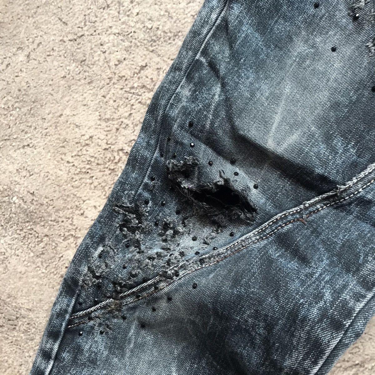 Vintage Vintage 90s Faded Distressed Baggy Jeans Grunge Skate 31 Size 31" - 3 Thumbnail