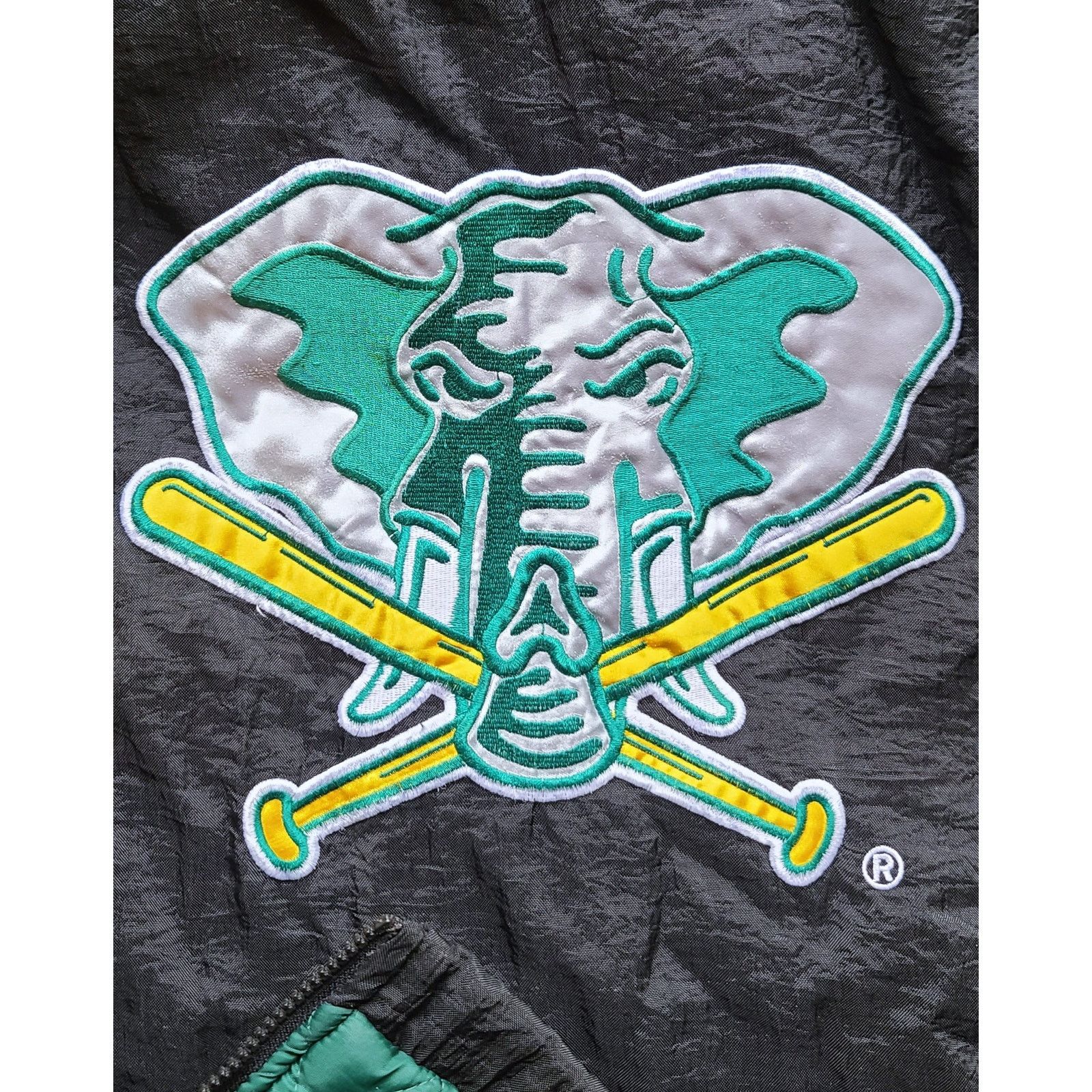MLB × Starter Oakland A's 90s STARTER puffer 1/2 pullover L blk MLB vtg Size US L / EU 52-54 / 3 - 9 Thumbnail