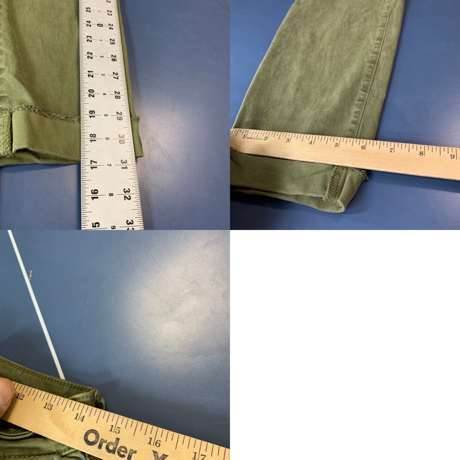 Vintage KUT from the Kloth Amy Crop Straight Leg Pants Womens 6 Olive Green Stretch 28x22.5 Size 28" / US 6 / IT 42 - 9 Thumbnail