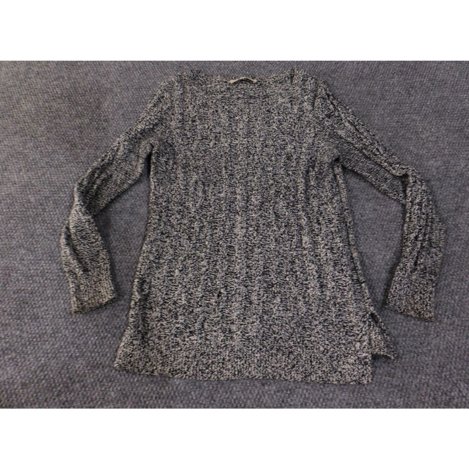 Loft LOFT Sweater Women's Small Gray Black Marled Cable Knit Long Sleeve Pullover Soft Shirt Womens Small Gray Black Marled Cable Knit Pullover Soft Size S / US 4 / IT 40 - 2 Thumbnail