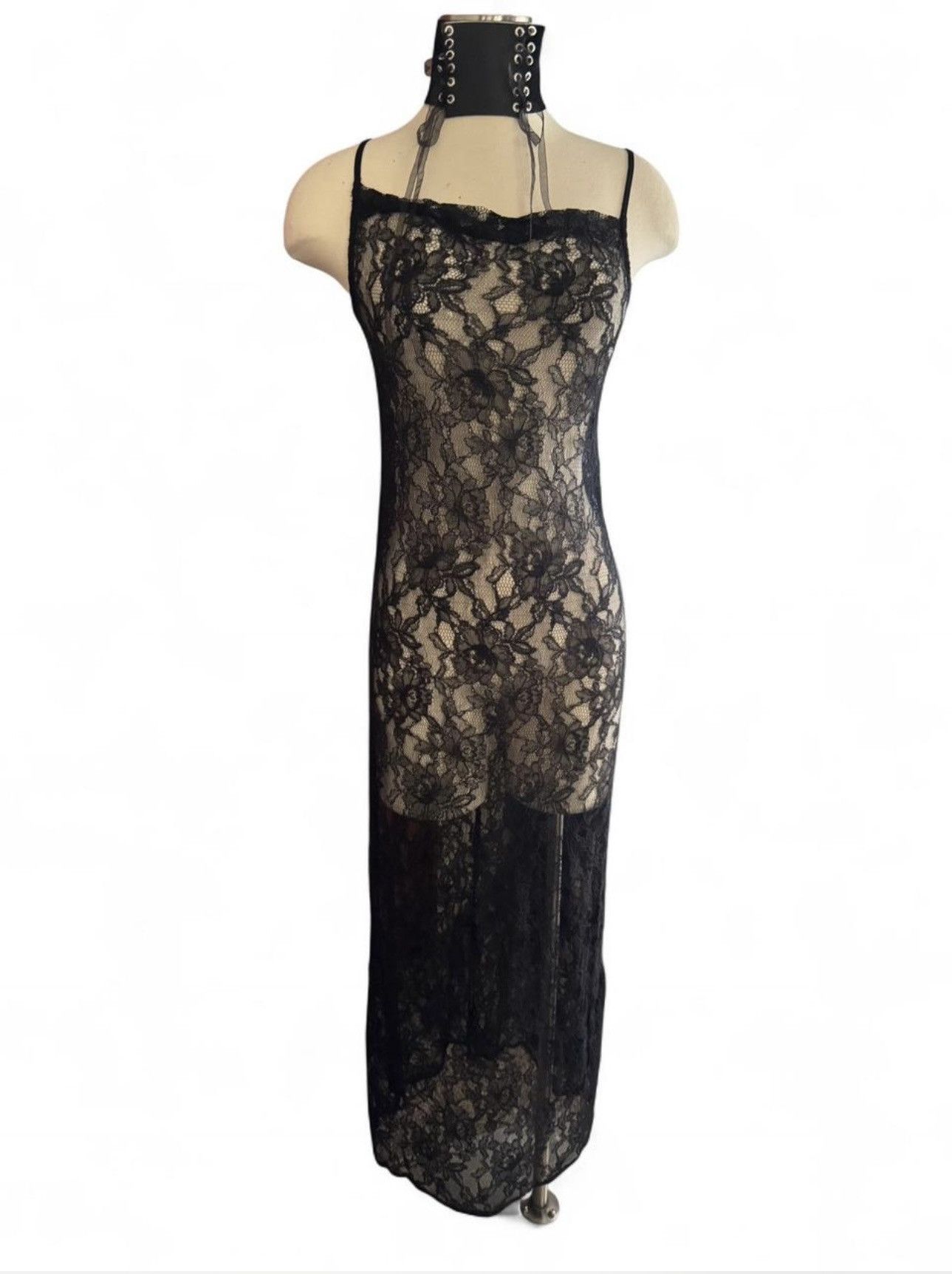 H&M Women’s Size XS H&M Black Sheer Lace Maxi Dress Pre-Owned Size XS / US 0-2 / IT 36-38 - 1 Thumbnail