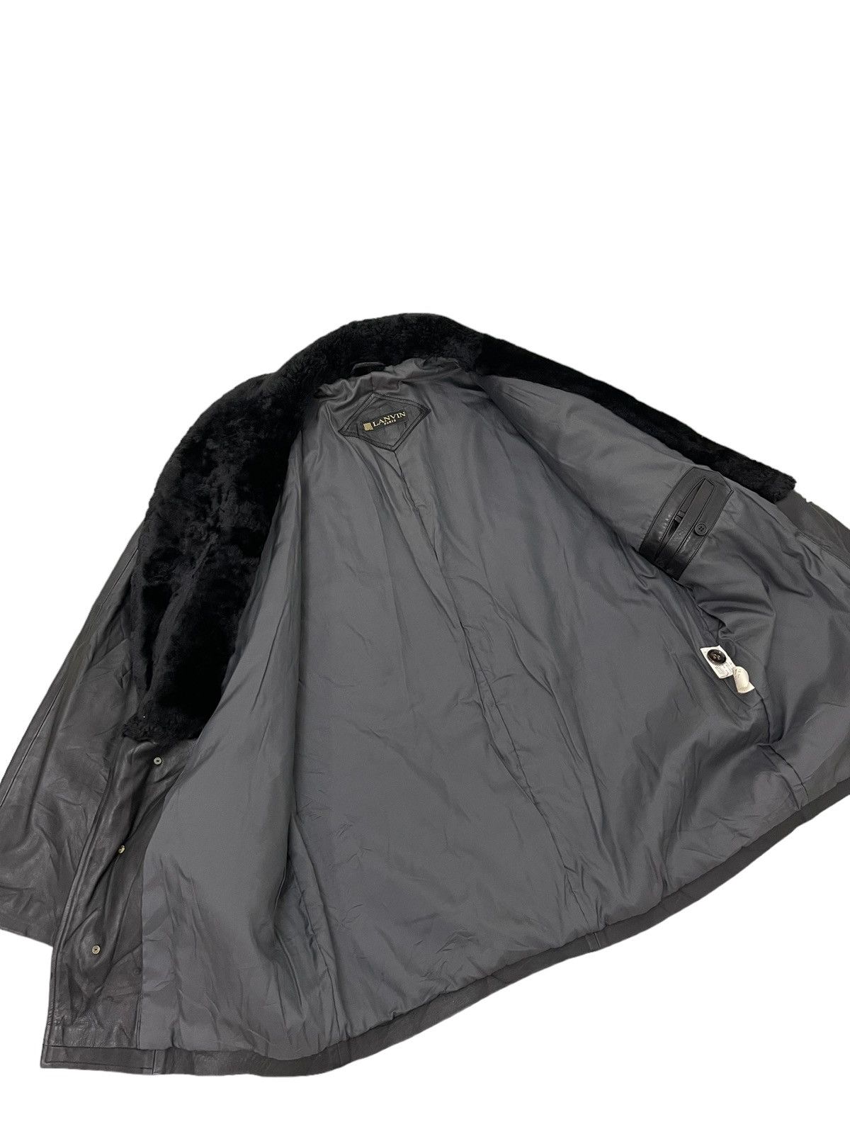 If Six Was Nine Vintage Lanvin Sheepskin Leather Jacket 3🟦 Size US L / EU 52-54 / 3 - 12 Thumbnail