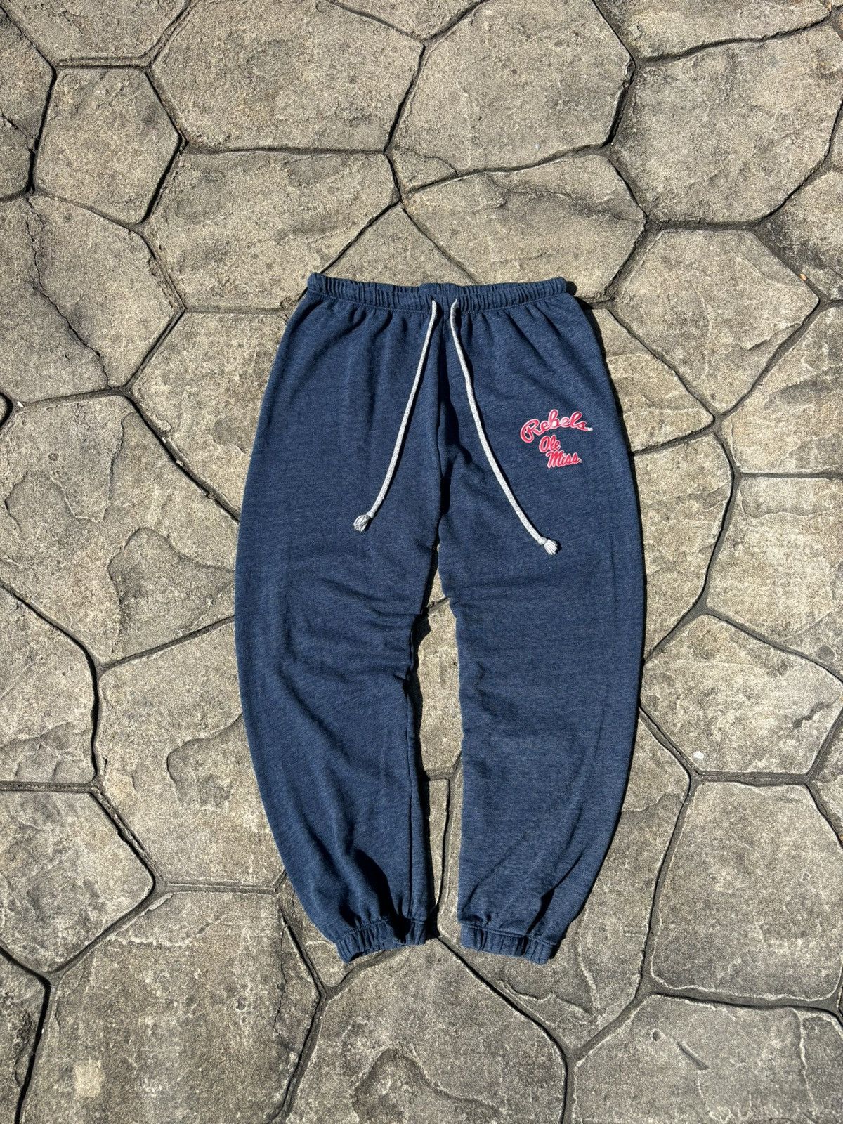 Vintage Y2K Ole Miss Navy Loungewear Sweatpants Size 26" / US 2 / IT 38 - 1 Thumbnail