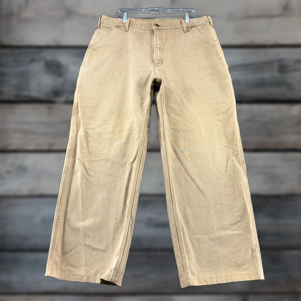 Carhartt VINTAGE Carhartt Pants Mens 40x30 Brown Carpenter Canvas Cotton Workwear USA Y2K Size US 40 / EU 56 - 1 Thumbnail