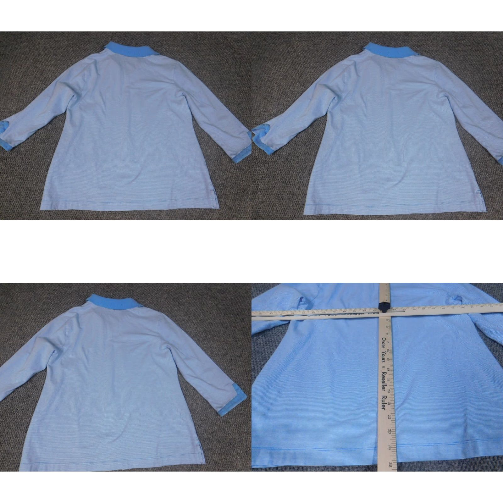 Croft & Barrow Croft & Barrow Blouse Womens Large Blue Striped Crew Neck Long Sleeve Pullover Casual Cotton Rayon Regular Classic Stretch Size L / US 10 / IT 46 - 8 Thumbnail