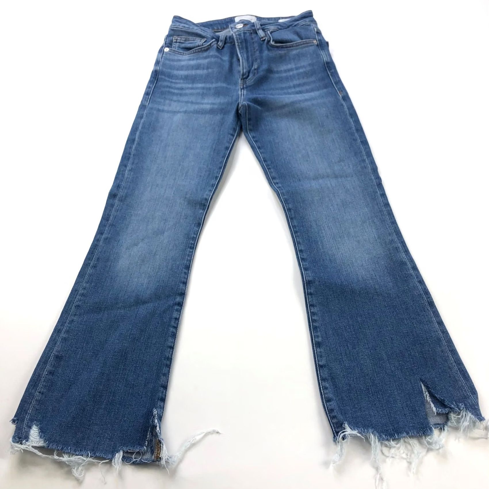 Frame FRAME Jeans Womens 27 Blue Crop Mini Boot Fits 26W 26L Mid Rise Denim Cutoff HRJ Size 27" / US 4 / IT 40 - 2 Thumbnail