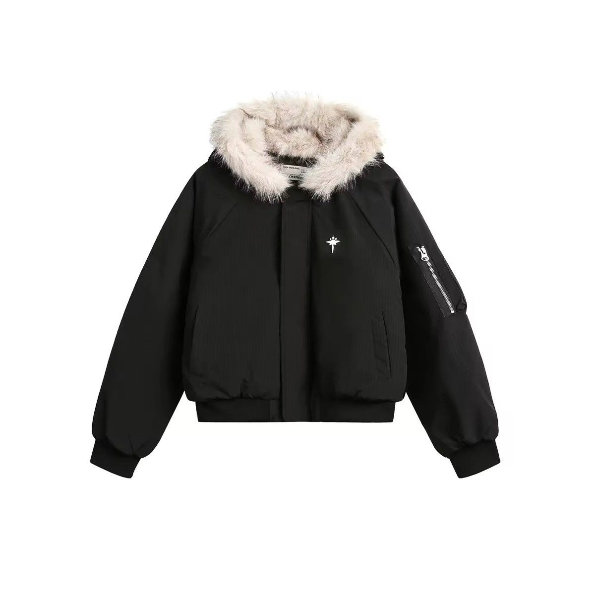 Designer Winter Autumn Warm Fur Collar Hooded Quilted Padded Jacket Size US S / EU 44-46 / 1 - 1 Thumbnail