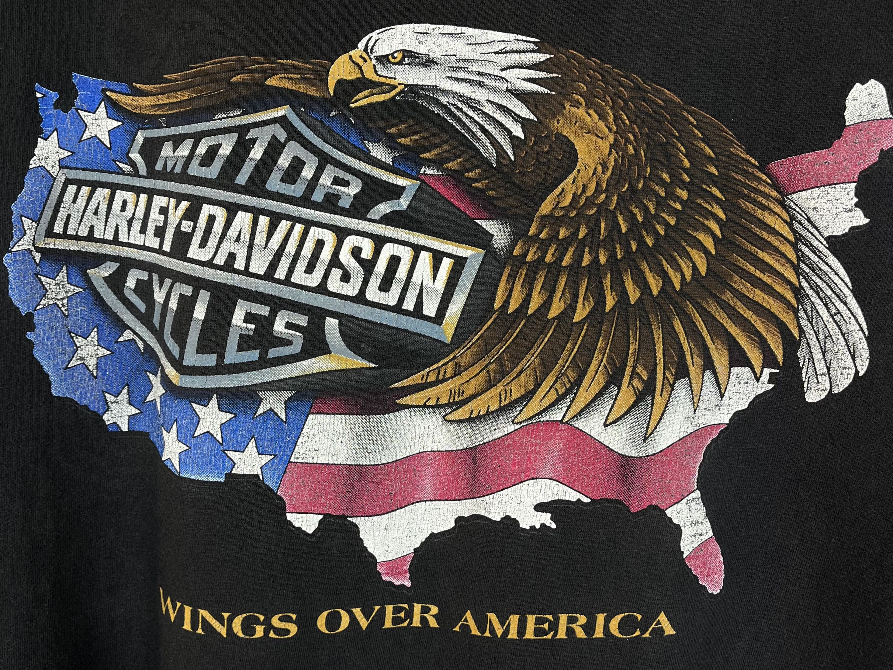 Harley Davidson Vintage Harley Davidson Wings Over America T Shirt 90’s Size US L / EU 52-54 / 3 - 7 Thumbnail