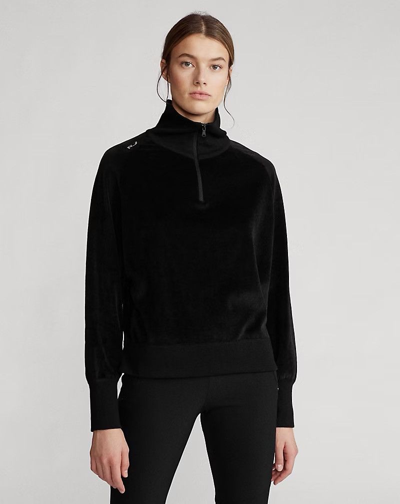 RLX Ralph Lauren Women`s RLX RALPH LAUREN VELOUR QUARTER ZIP PULLOVER SIZE S Size S / US 4 / IT 40 - 1 Thumbnail