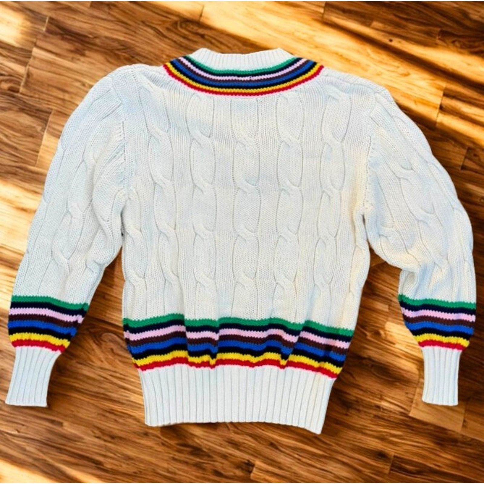 Rowing Blazers Rowing Blazers x Target Croquet Stripe Cable Knit Sweater XS Size XS / US 0-2 / IT 36-38 - 7 Thumbnail