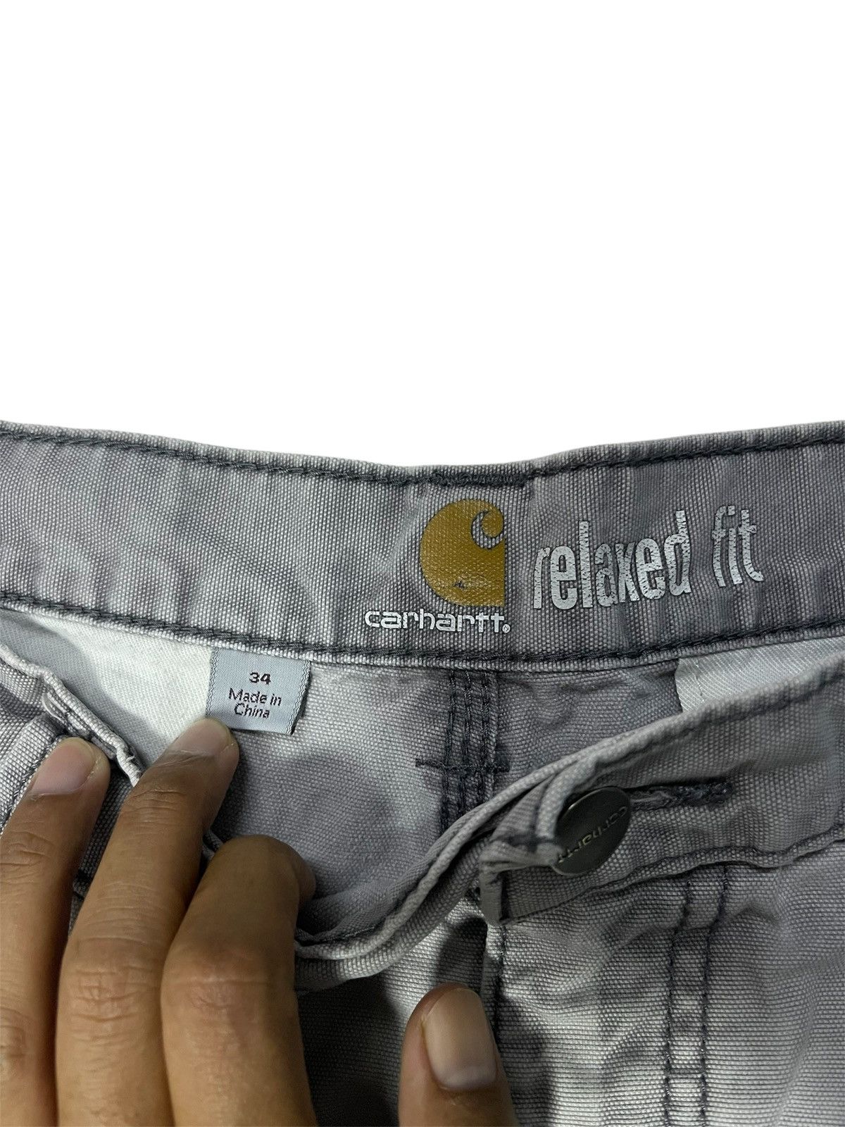 Carhartt 34 Gray Relaxed Fit Rugged Canvas Cargo Shorts 100277 Size US 34 / EU 50 - 5 Thumbnail