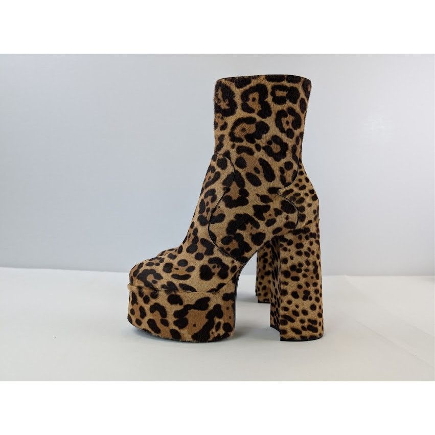Saint Laurent Paris o1rshd1 Billy Pony Boots in Brown Leopard Size US 10 / IT 40 - 10 Thumbnail
