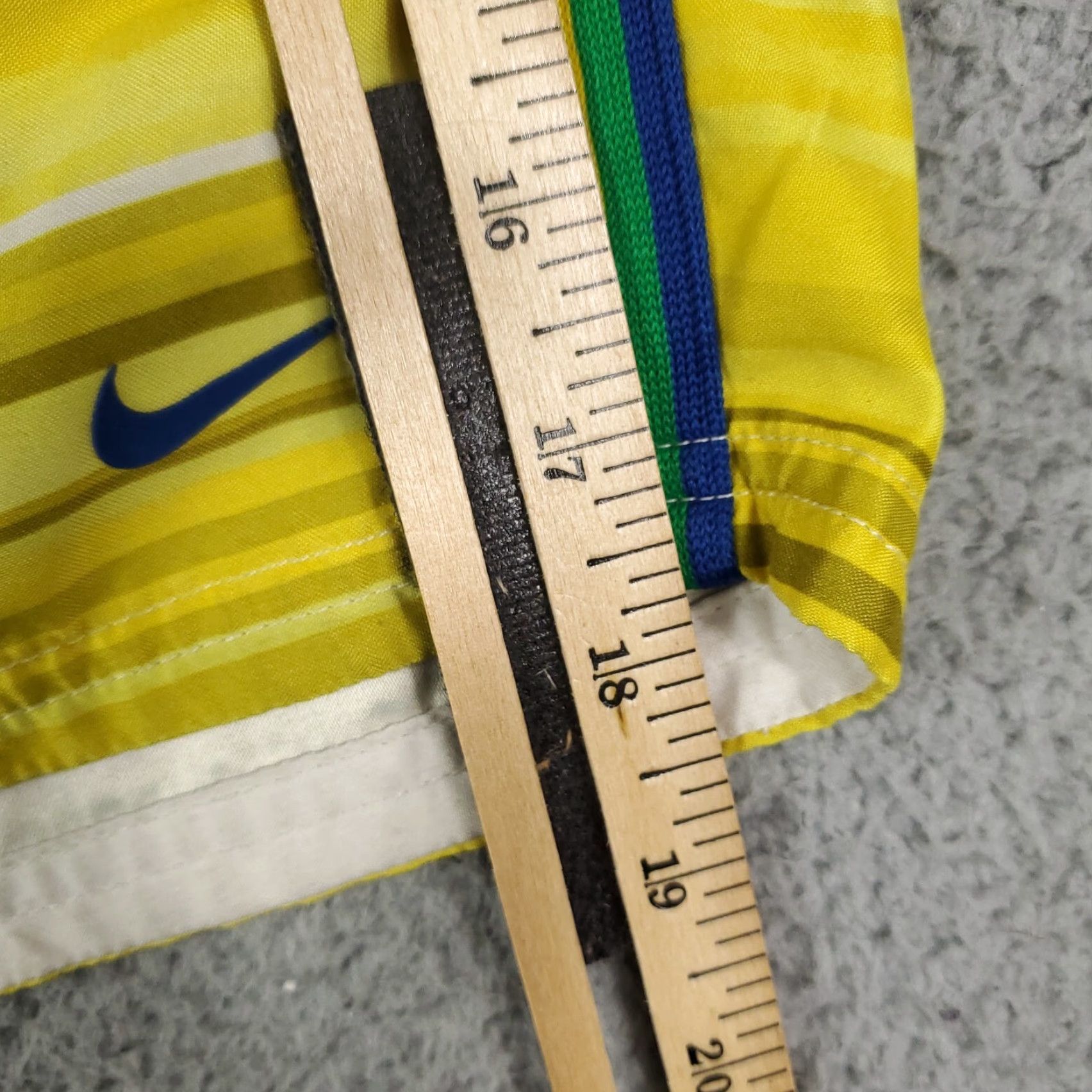 Nike Nike Board Shorts Mens 36 Blue Yellow Striped Lace Tie Beach Swim Trunks Size US 36 / EU 52 - 5 Thumbnail