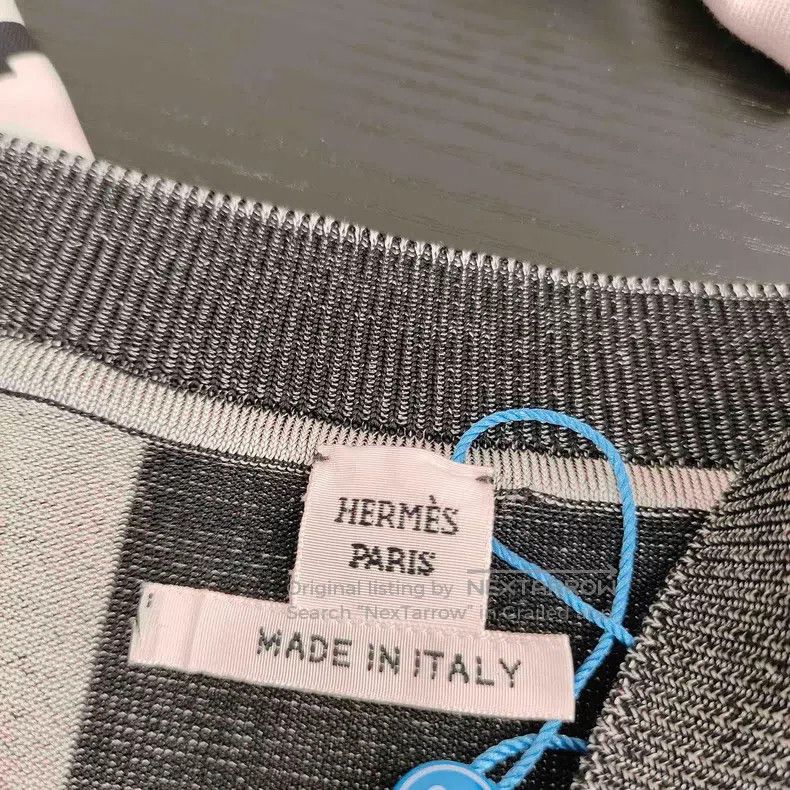 Hermes Hermes Black and White Chain Linked Silk and Knit Top Size M / US 6-8 / IT 42-44 - 3 Thumbnail