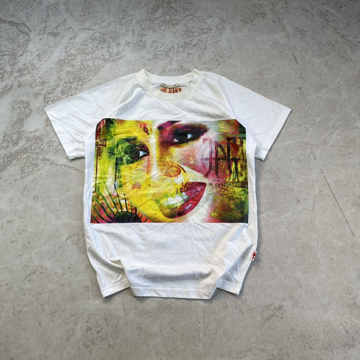 Jean Paul Gaultier × Vintage Jean Paul Gaultier 90s Cyberpunk Face Print Y2K JPG T Shirt Size S / US 4 / IT 40 - 3 Thumbnail