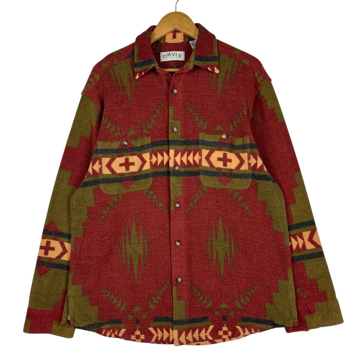 Orvis 🔥 VINTAGE ORVIS AZTEC MOTIVE FLEECE FLANNEL SHIRT JACKET Size US M / EU 48-50 / 2 - 2 Thumbnail