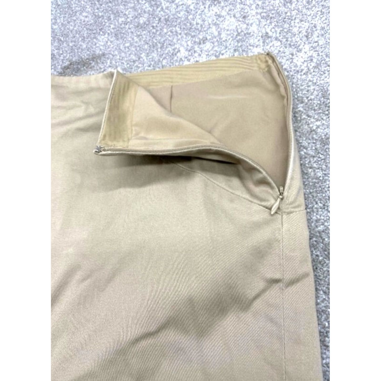 Vintage The Limited Skirt Women's 10 Beige Zipper Side Knit Polyester Short Maxi Lined Size 32" / US 10 / IT 46 - 4 Thumbnail