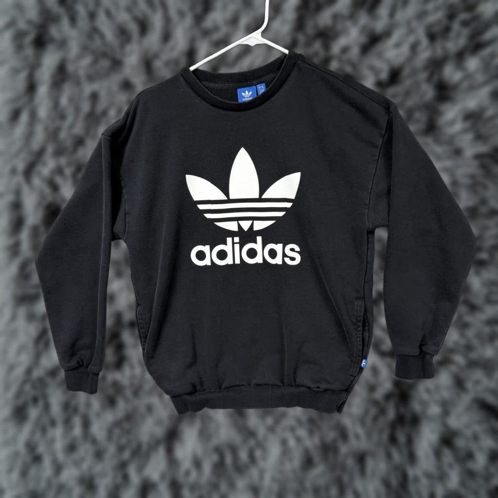 Adidas Adidas Trefoil Sweatshirt Womens XS Black Crewneck Pullover Pockets Athleisure Size XS / US 0-2 / IT 36-38 - 1 Thumbnail