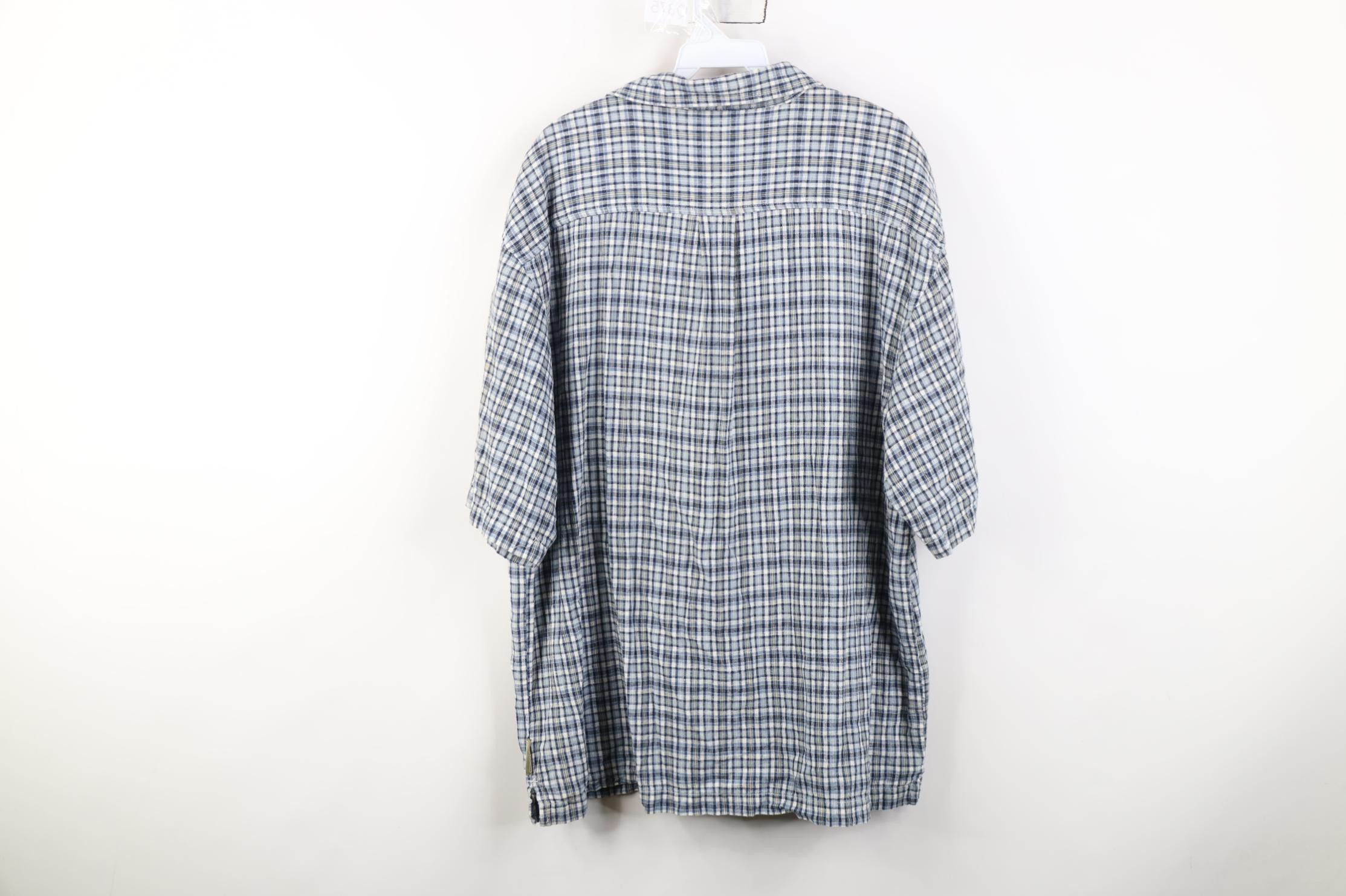 Vintage Vintage 90s Streetwear Looped Collar Button Shirt Plaid Size US L / EU 52-54 / 3 - 11 Thumbnail