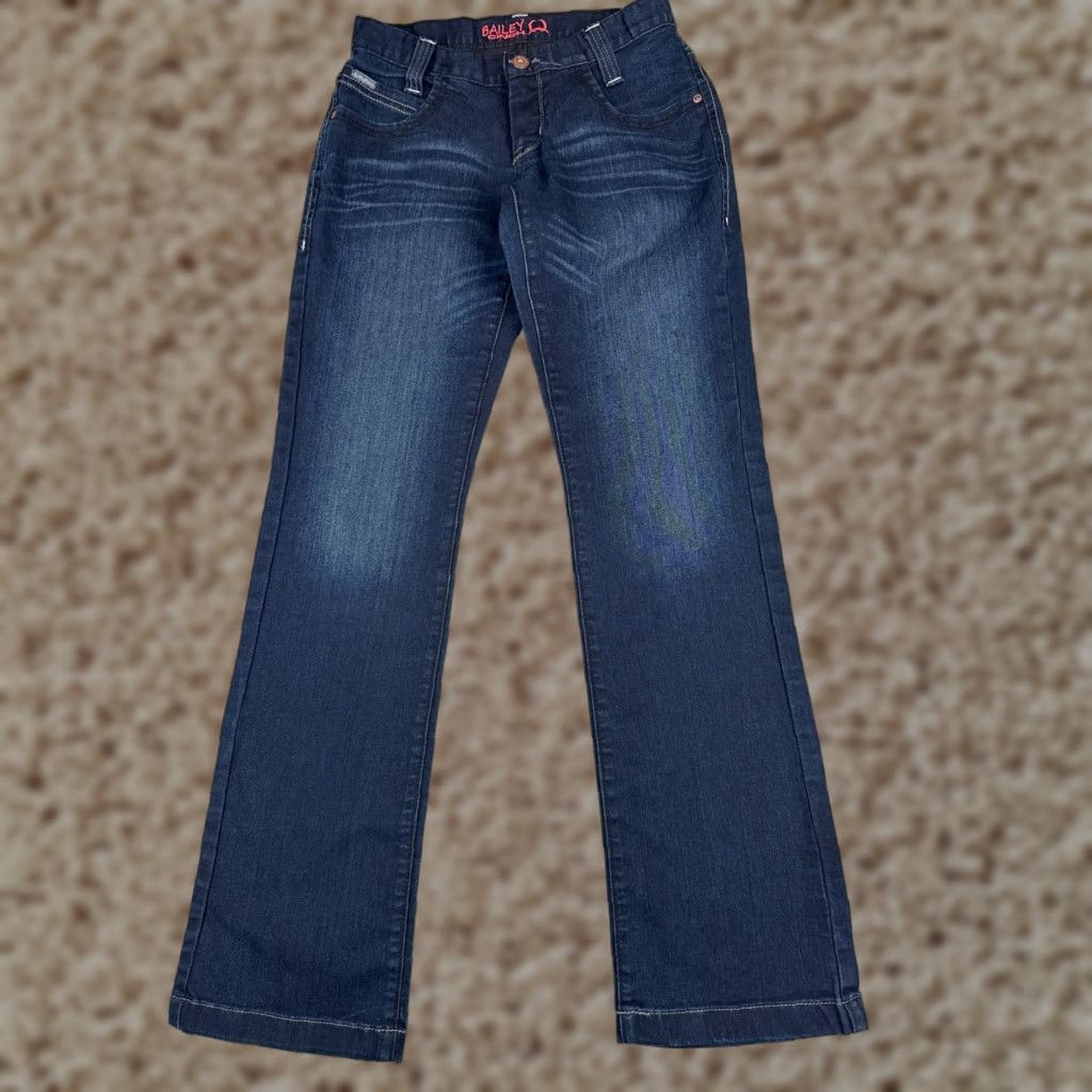 Denime Cinch Jeans Womens Bootcut Jeans 0 Blue Denim 26x33 Embroidered 5-Pocket Stretch Regular Inseam 33 Cotton Dark Denim Bagged? Size 25" / US 0 / IT 36 - 1 Thumbnail