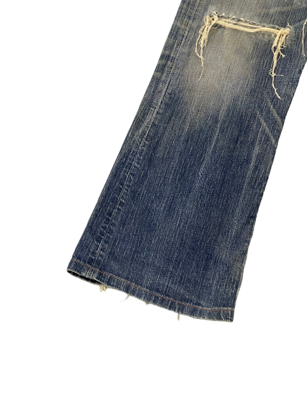 Edwin Flare Jeans Edwin Japan Faded Distress Boot Cut 8🟦0 Size US 35 - 5 Thumbnail