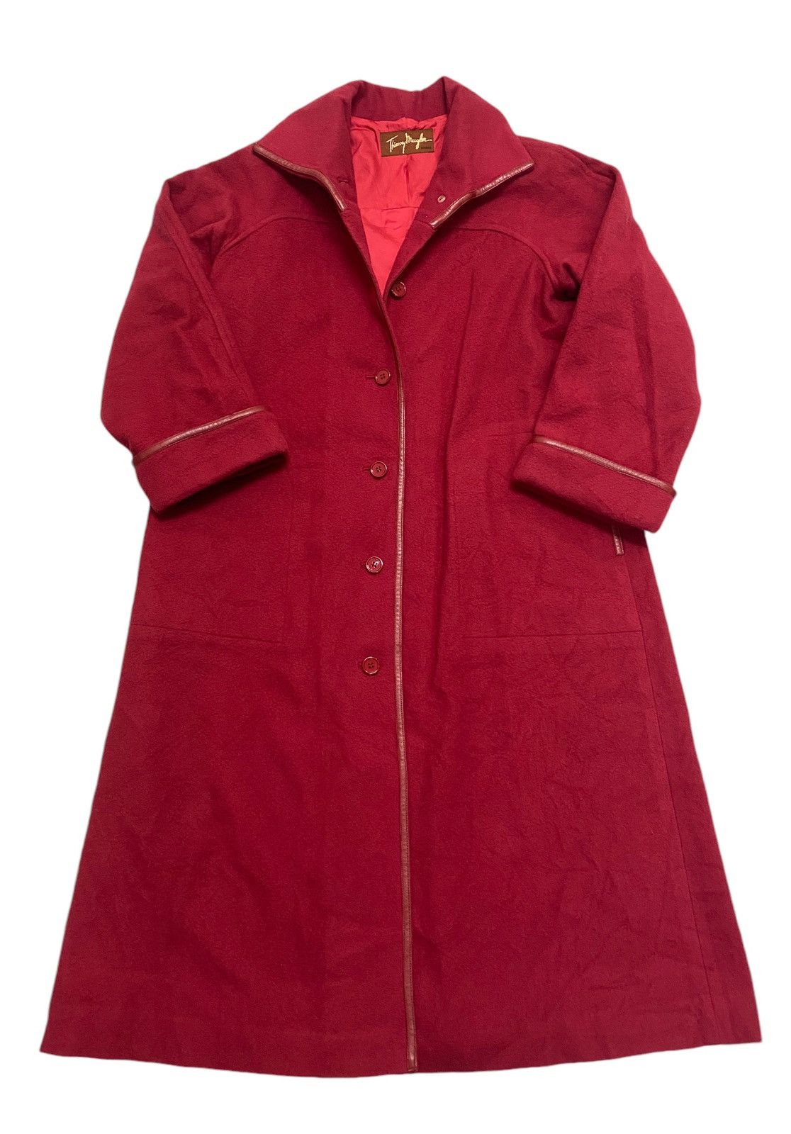Thierry Mugler Thierry Mugler Red Wool Overcoat Size M / US 6-8 / IT 42-44 - 1 Thumbnail