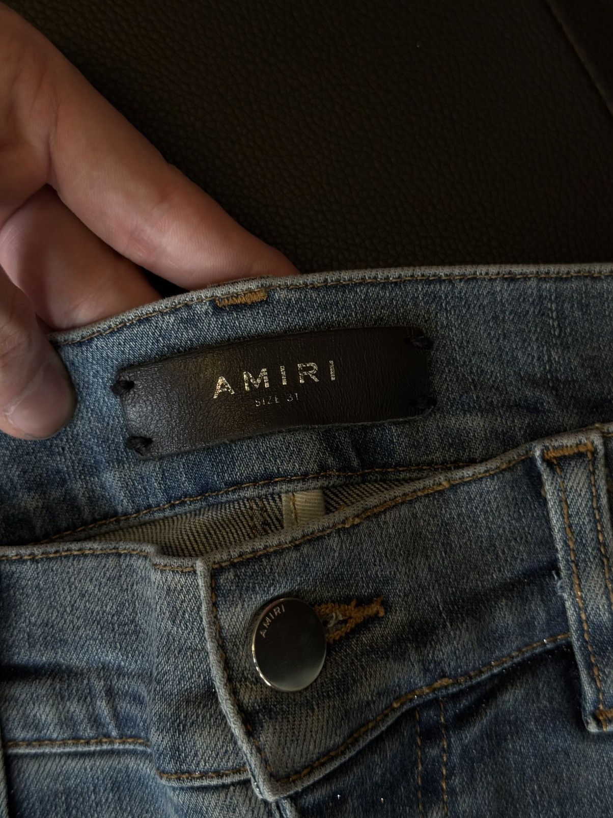 Amiri Amiri Blue Jeans Sparkle Glitter Patch Size 31 Flawless 🧼 Size US 31 - 12 Thumbnail