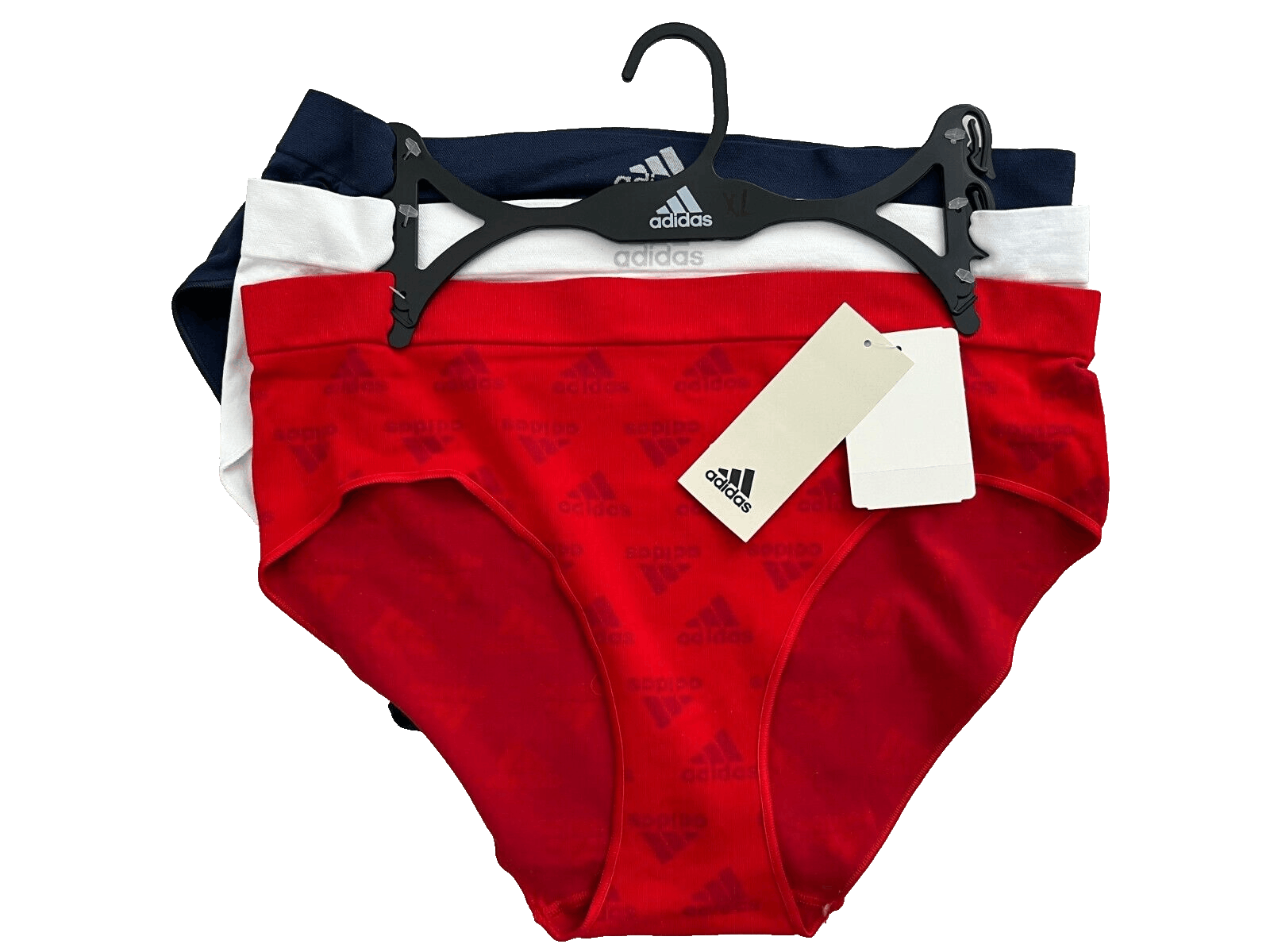Adidas Adidas 3-Pack Underwear Bikini Briefs Red/White/Navy ( XL ) Size ONE SIZE - 1 Thumbnail