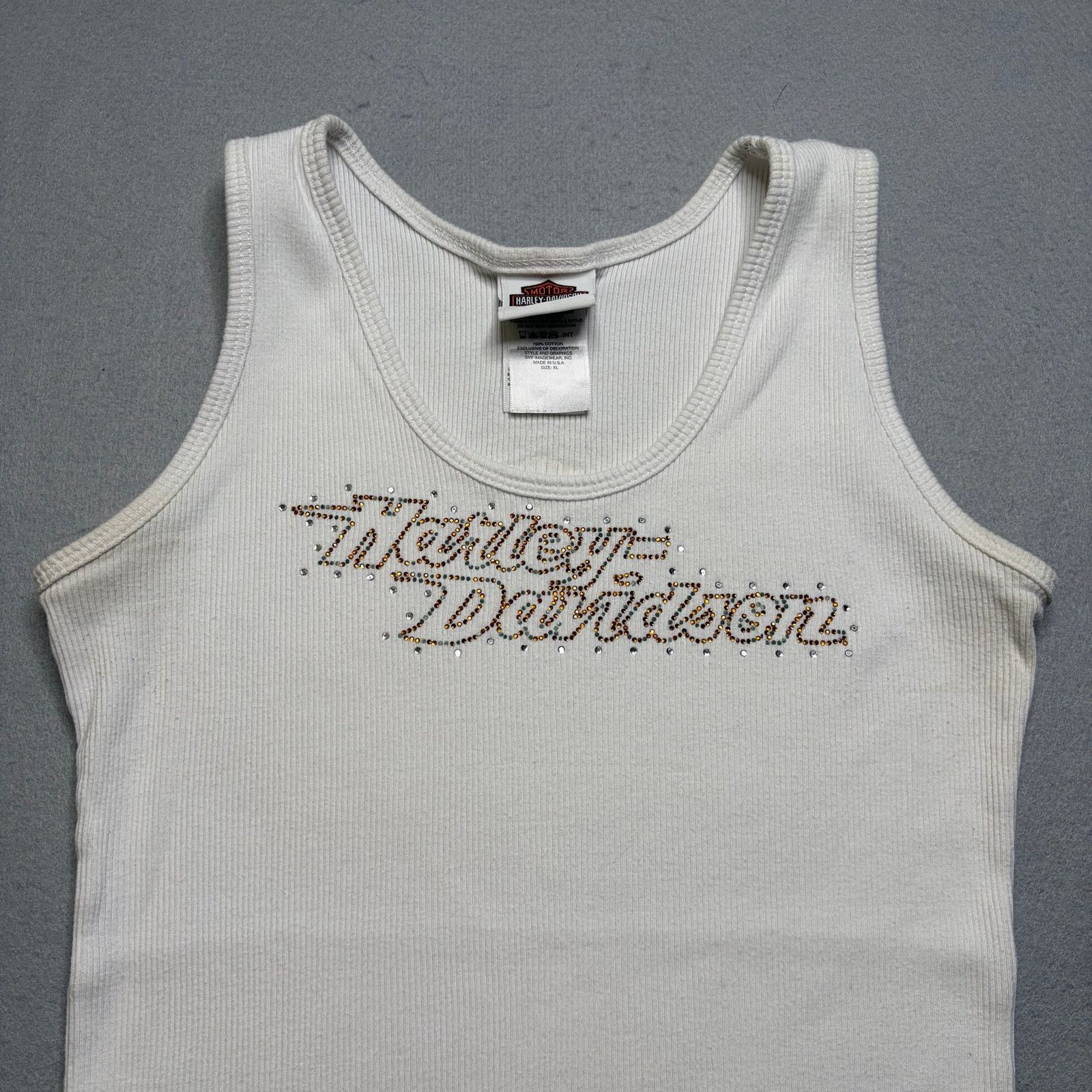 Harley Davidson Harley Davidson Women XL White Ribbed Tank Top Abilene Texas Size XL / US 12-14 / IT 48-50 - 2 Thumbnail